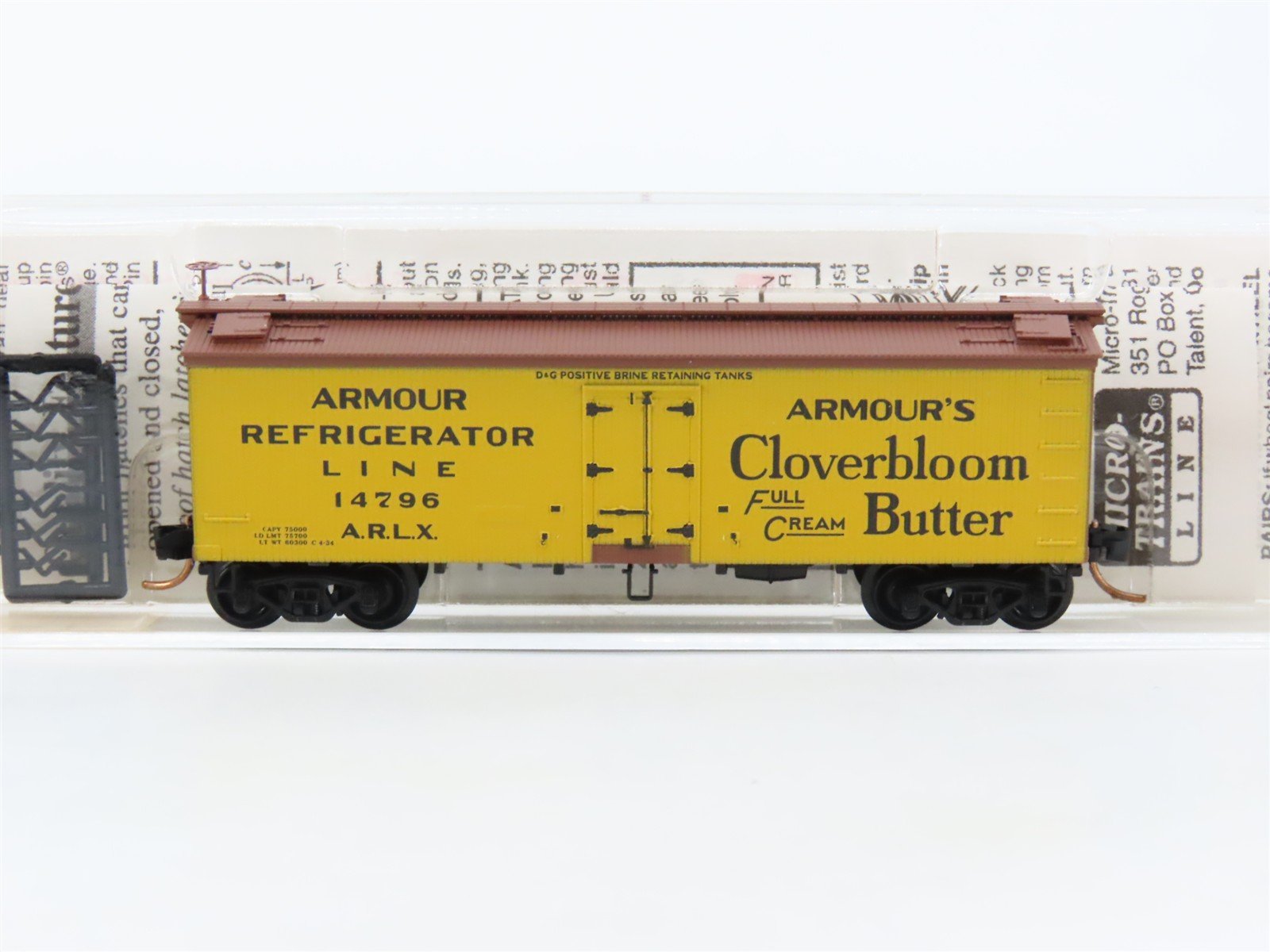 N Scale Micro-Trains MTL 58550 ARLX Armour's Cloverbloom Butter 36' Reefer 14796