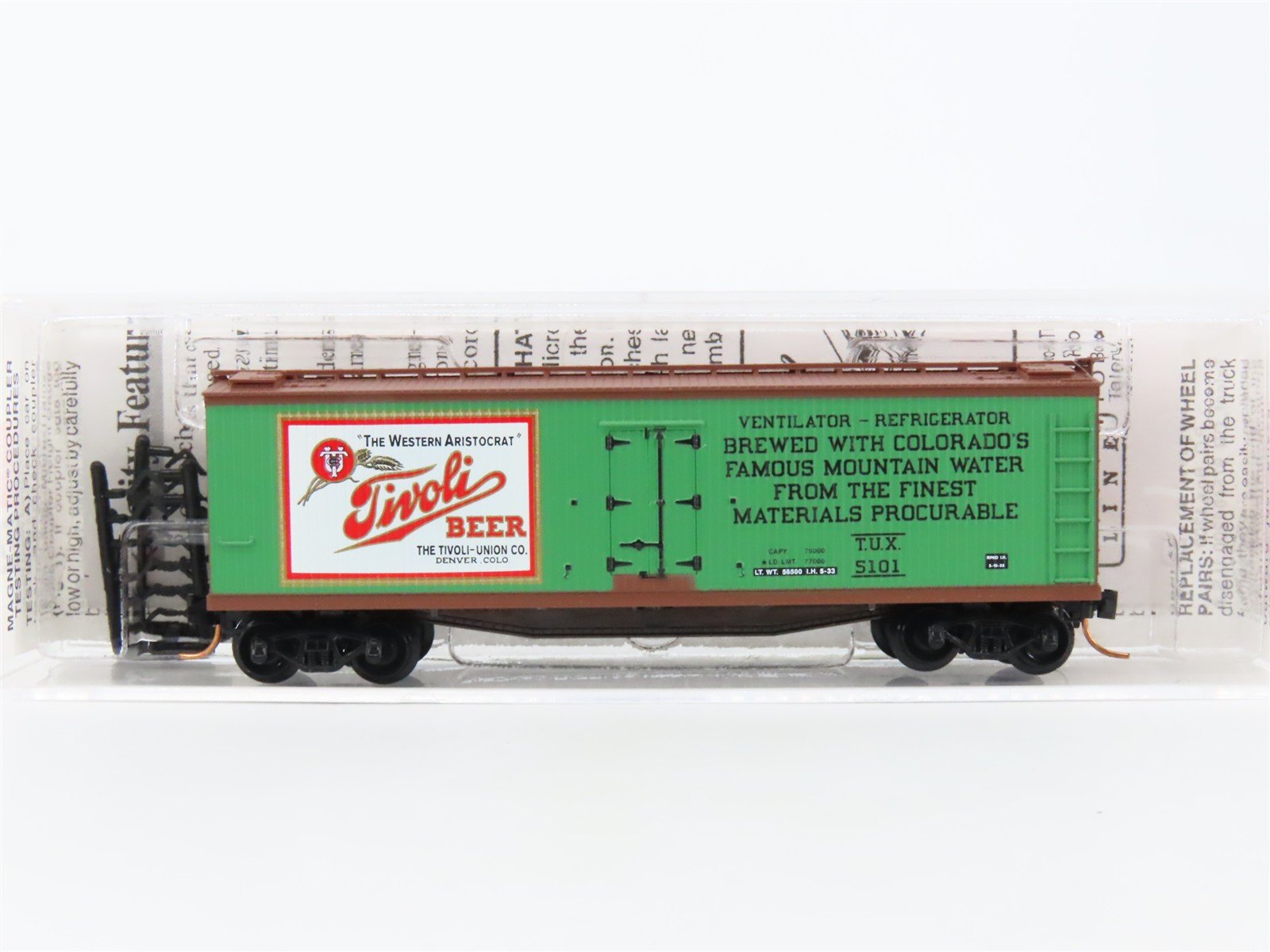 N Scale Micro-Trains MTL 49440 TUX Tivoli Beer 40' Wood Reefer #5101