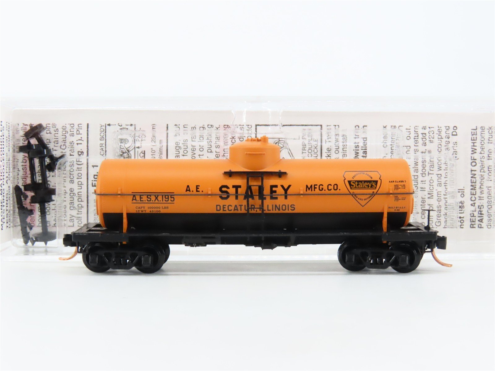 N Micro-Trains MTL 06500500 AESX A.E. Staley Mfg. Single Dome Tank Car #195