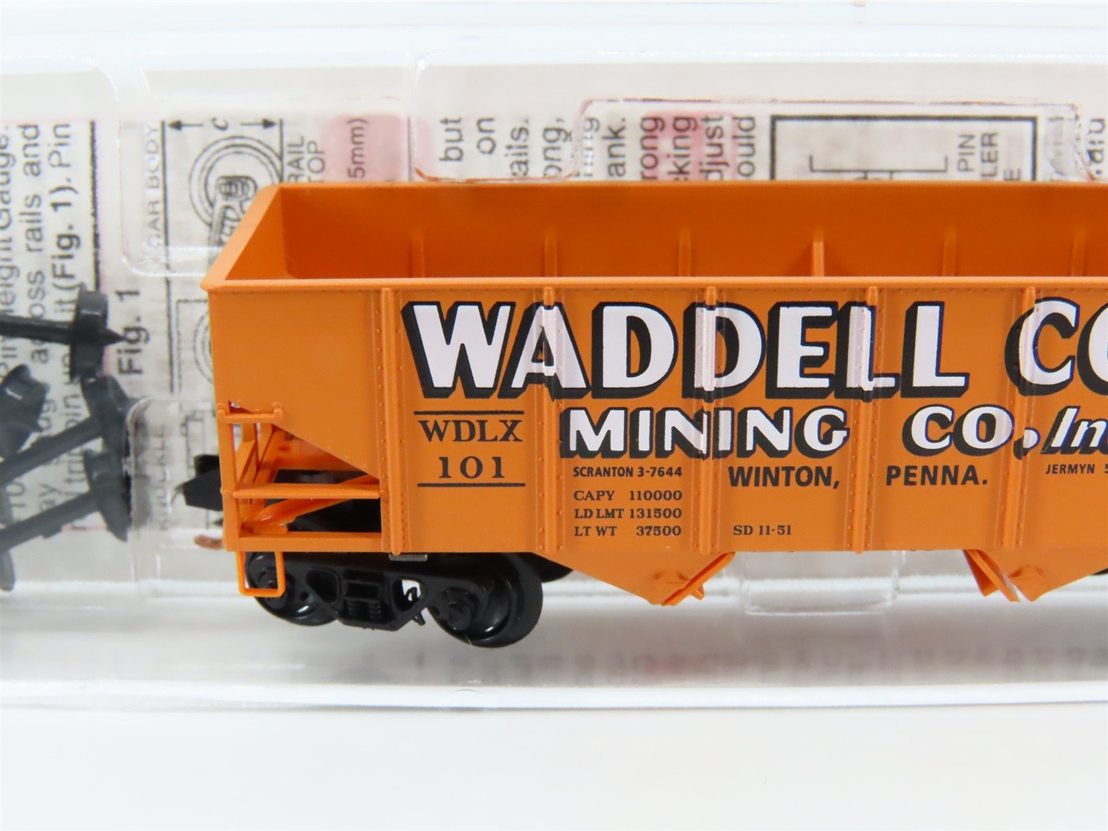 N Scale Micro-Trains MTL 56350 WDLX Waddell Coal Mining 2-Bay Open Hopper #101