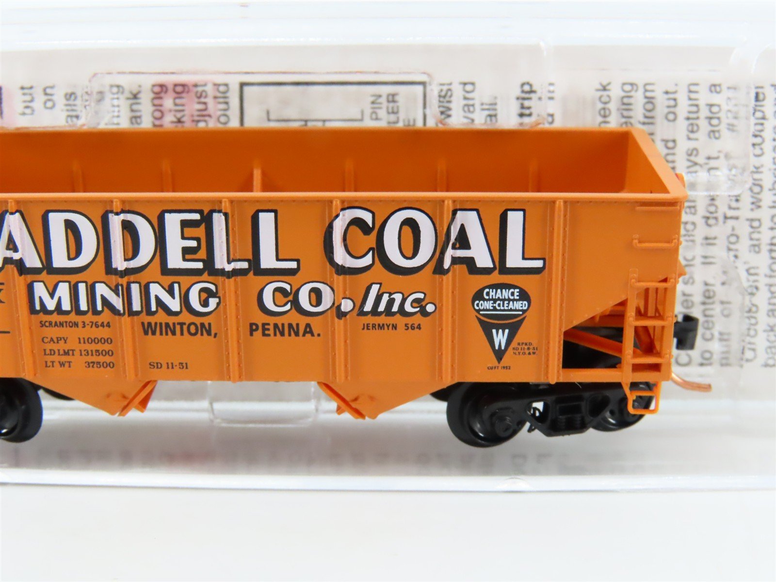 N Scale Micro-Trains MTL 56350 WDLX Waddell Coal Mining 2-Bay Open Hopper #101