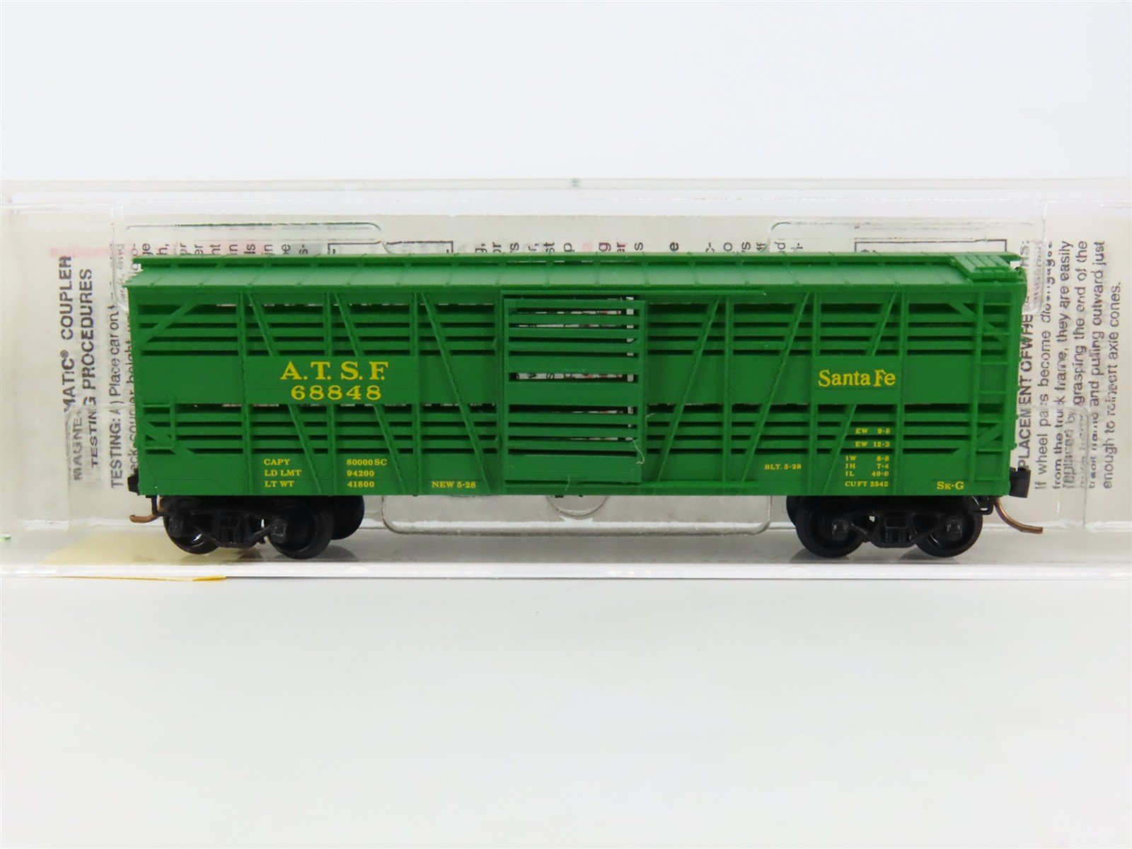 N Scale Micro-Trains MTL 35070 ATSF Santa Fe 40' Despatch Stock Car #68848