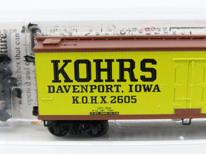 N Scale Micro-Trains MTL 49110 KOHX Kohrs Meat Packing 40' Wood Reefer #2605