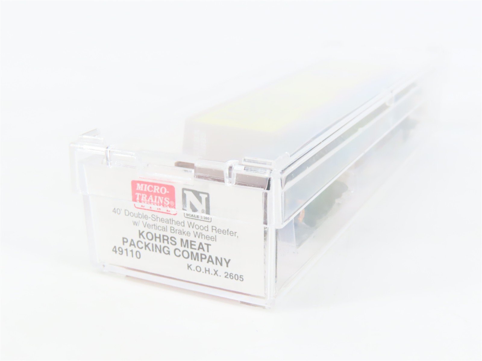 N Scale Micro-Trains MTL 49110 KOHX Kohrs Meat Packing 40' Wood Reefer #2605