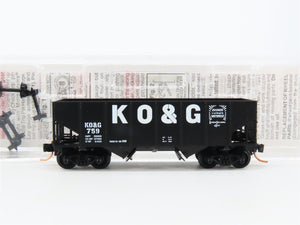 N Scale Micro-Trains MTL 56360 KO&G Kansas Oklahoma & Gulf 2-Bay Open Hopper 759