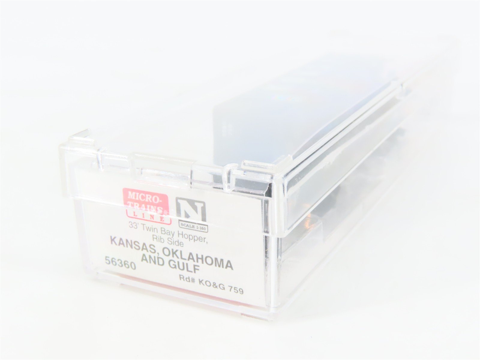 N Scale Micro-Trains MTL 56360 KO&G Kansas Oklahoma & Gulf 2-Bay Open Hopper 759