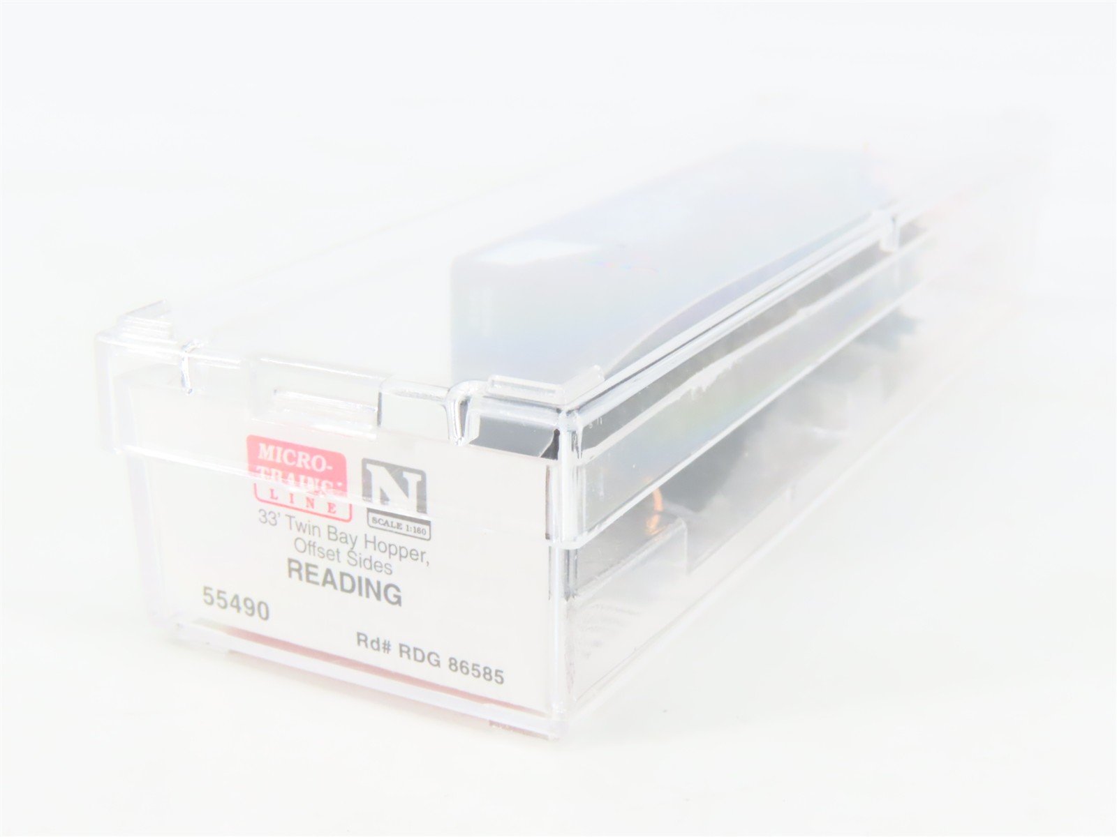 N Scale Micro-Trains MTL 55490 RDG Reading 2-Bay Hopper #86585 w/ Load