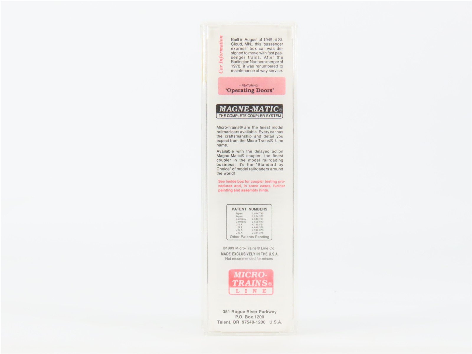 N Scale Micro-Trains MTL 20416 GN Glacier National Park 40' Box Car #2510