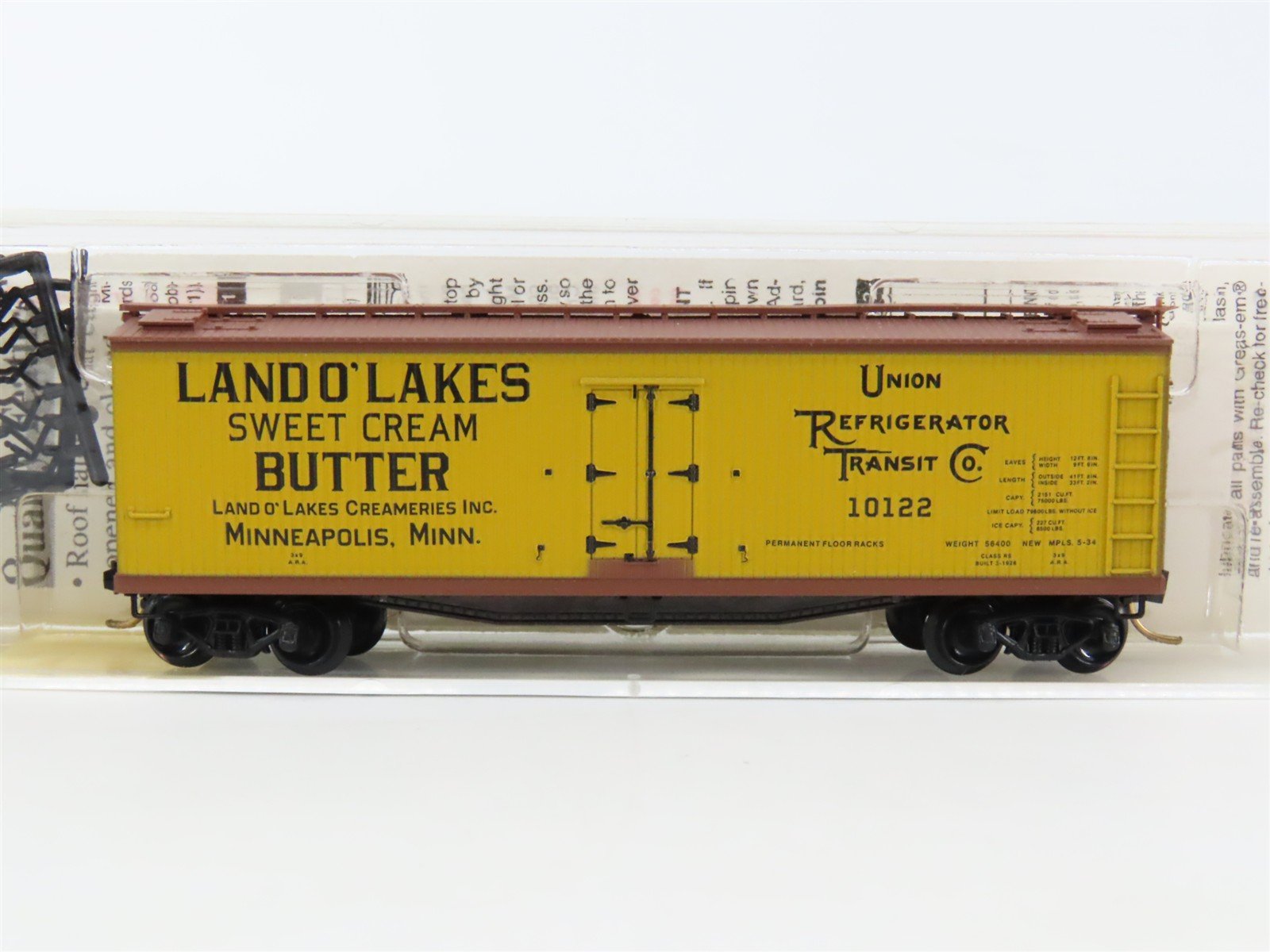 N Scale Micro-Trains MTL 49460 URTC Land O' Lakes Butter 40' Wood Reefer #10122