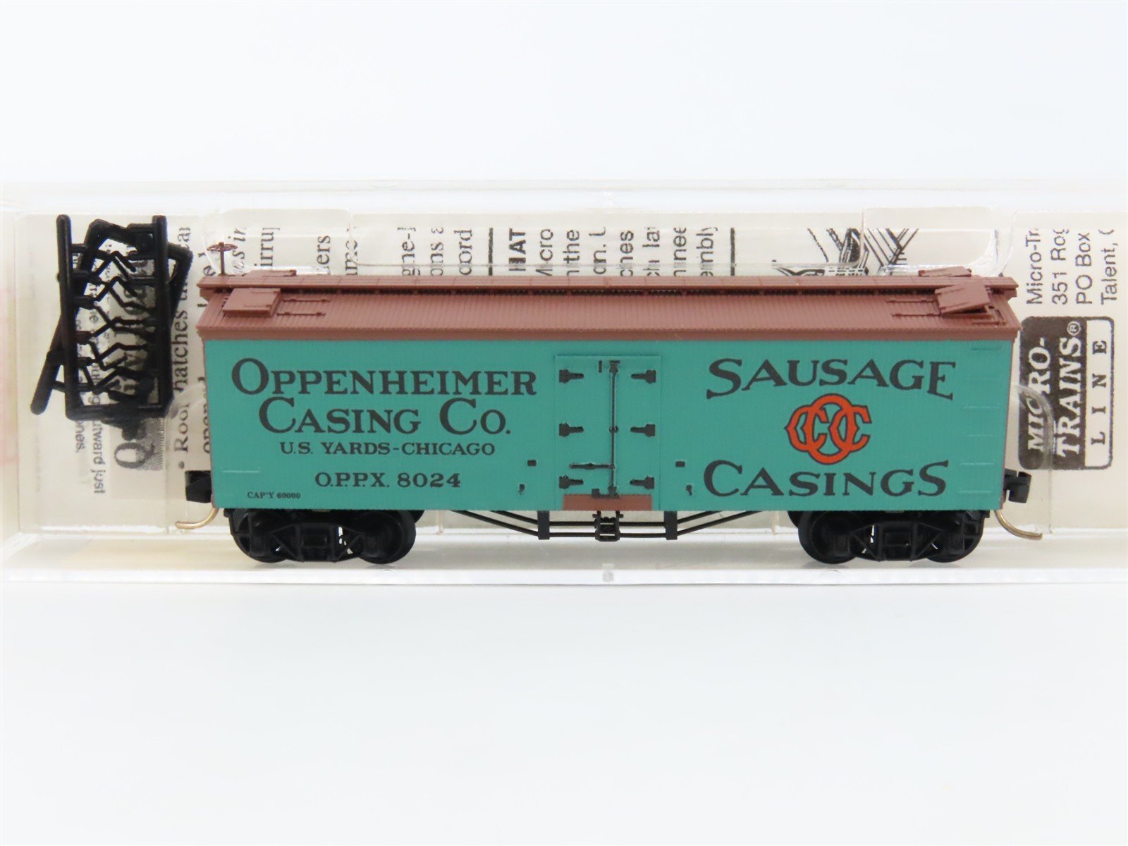 N Scale Micro-Trains MTL 58040 OPPX Oppenheimer Casing Co. 36' Ice Reefer #8024