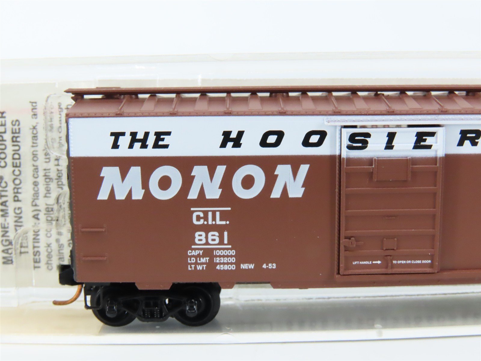 N Scale Micro-Trains MTL 20486 CIL MONON The Hoosier Line 40' Box Car #861