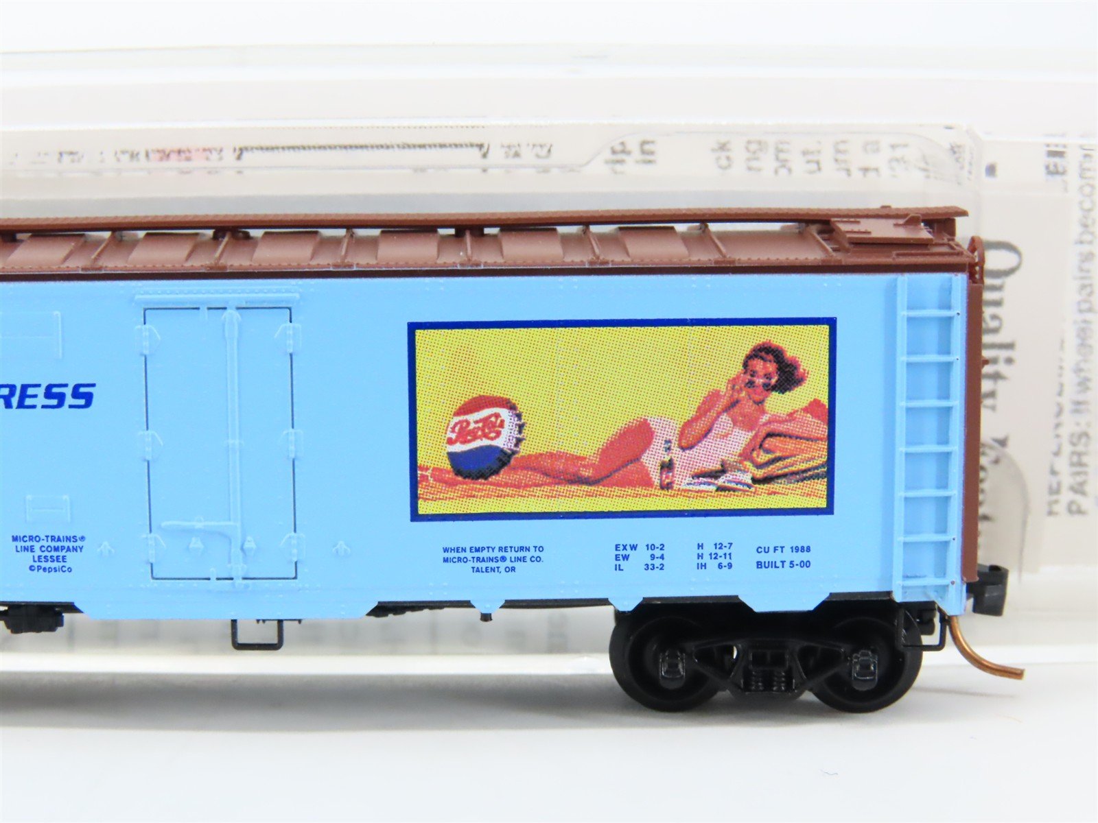 N Scale Micro-Trains MTL 59550 PCEX Pepsi Cola 40' Steel Side Ice Reefer #59505