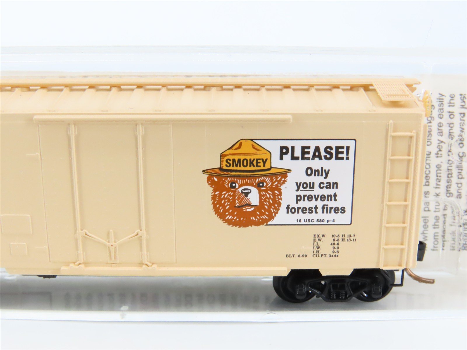 N Scale Micro-Trains MTL 21260 SBX Smokey Bear 40' Plug Door Box Car #1999