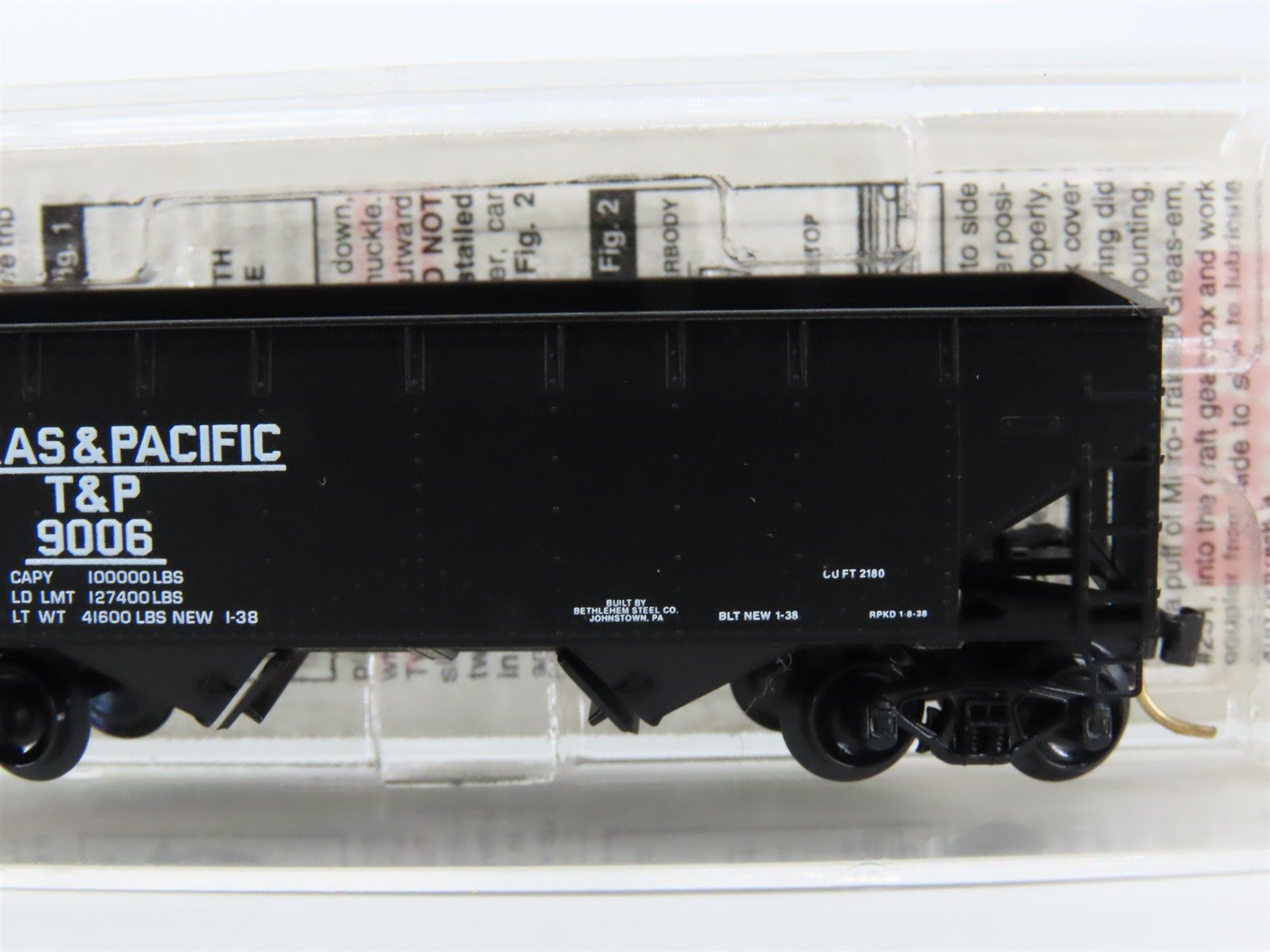 N Scale Micro-Trains MTL 55120 T&P Texas & Pacific 2-Bay Open Hopper #9006