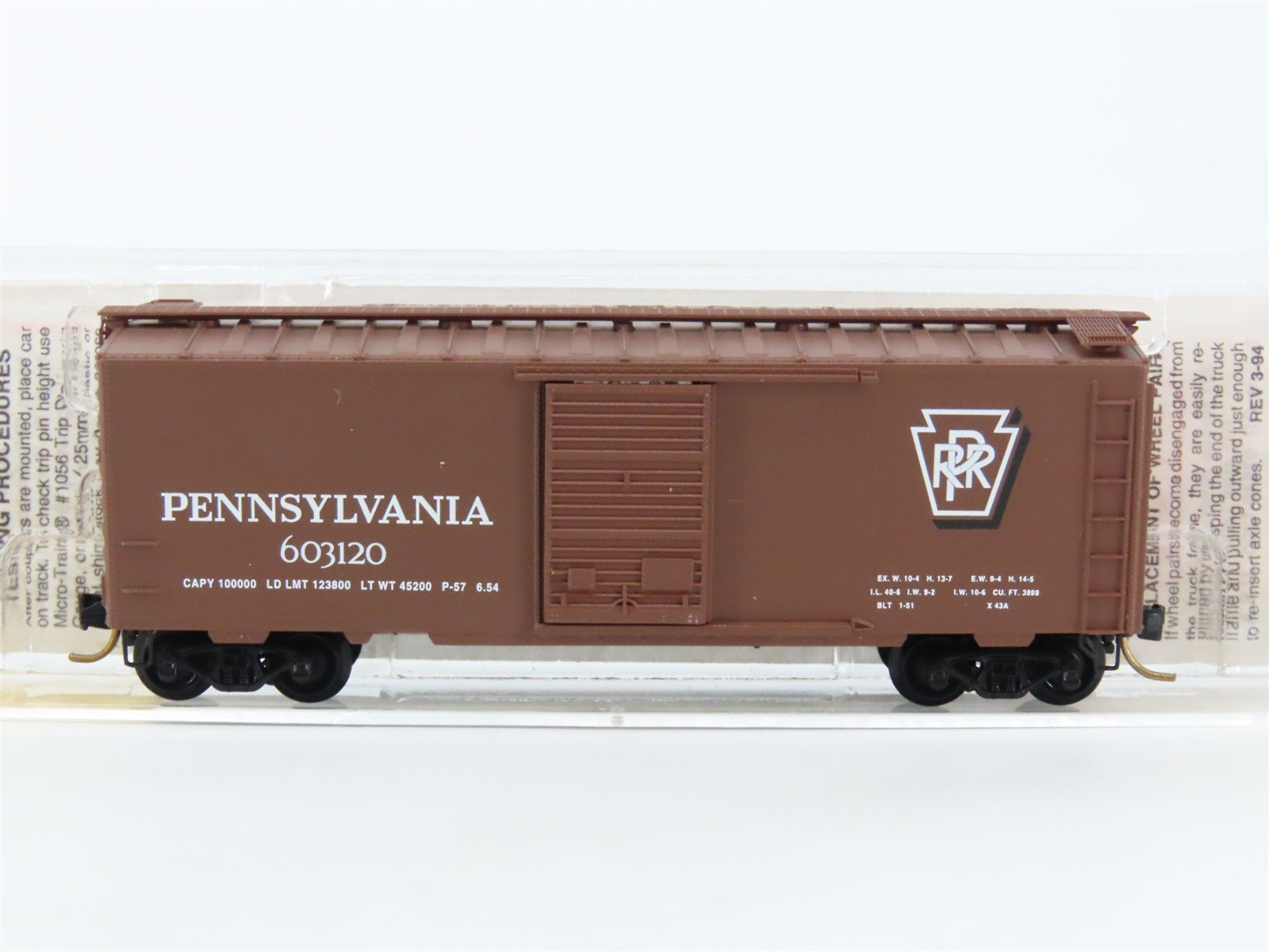 N Scale Micro-Trains MTL 20780/2 PRR Pennsylvania 40' Single Door Boxcar #603120