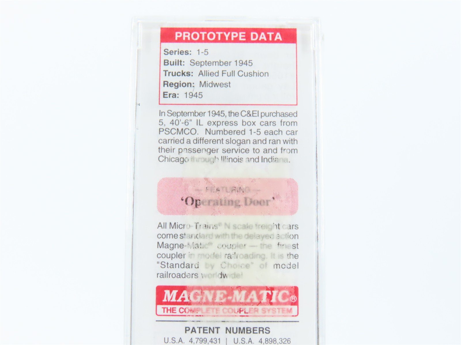 N Scale Micro-Trains MTL 20701 C&EI Dixie Limited 40' Single Door Box Car #1
