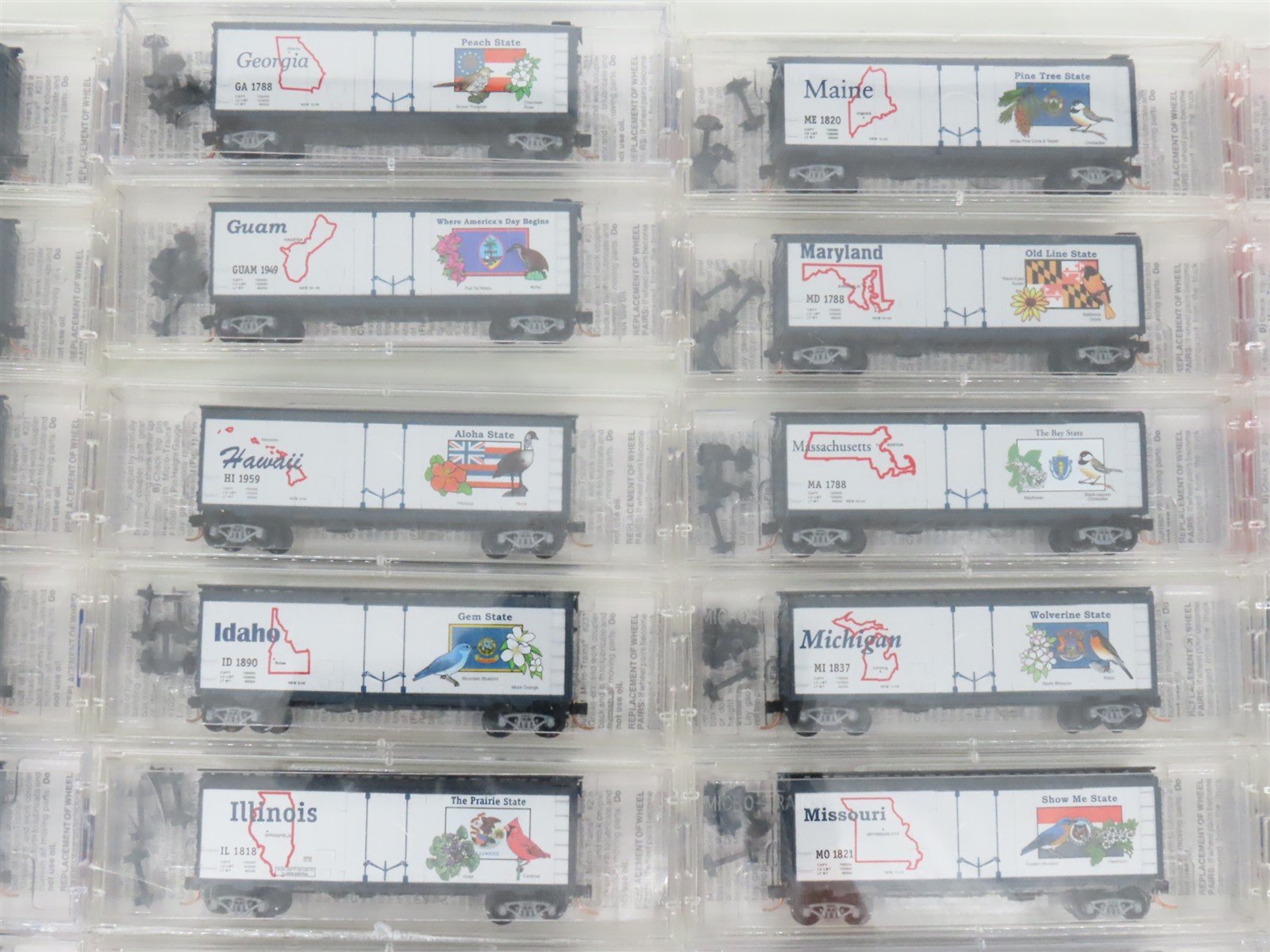 N Scale Micro-Trains MTL Complete 51 State Car Set + 10 NSE States of Union Cars
