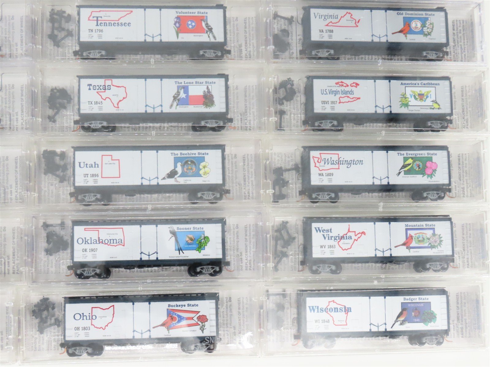 N Scale Micro-Trains MTL Complete 51 State Car Set + 10 NSE States of Union Cars