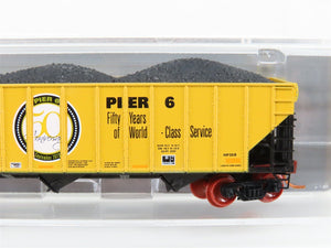 N Micro-Trains NSE MTL 14-02 NS Pier 6 50 Years 3-Bay Hopper #146313 w/ Load