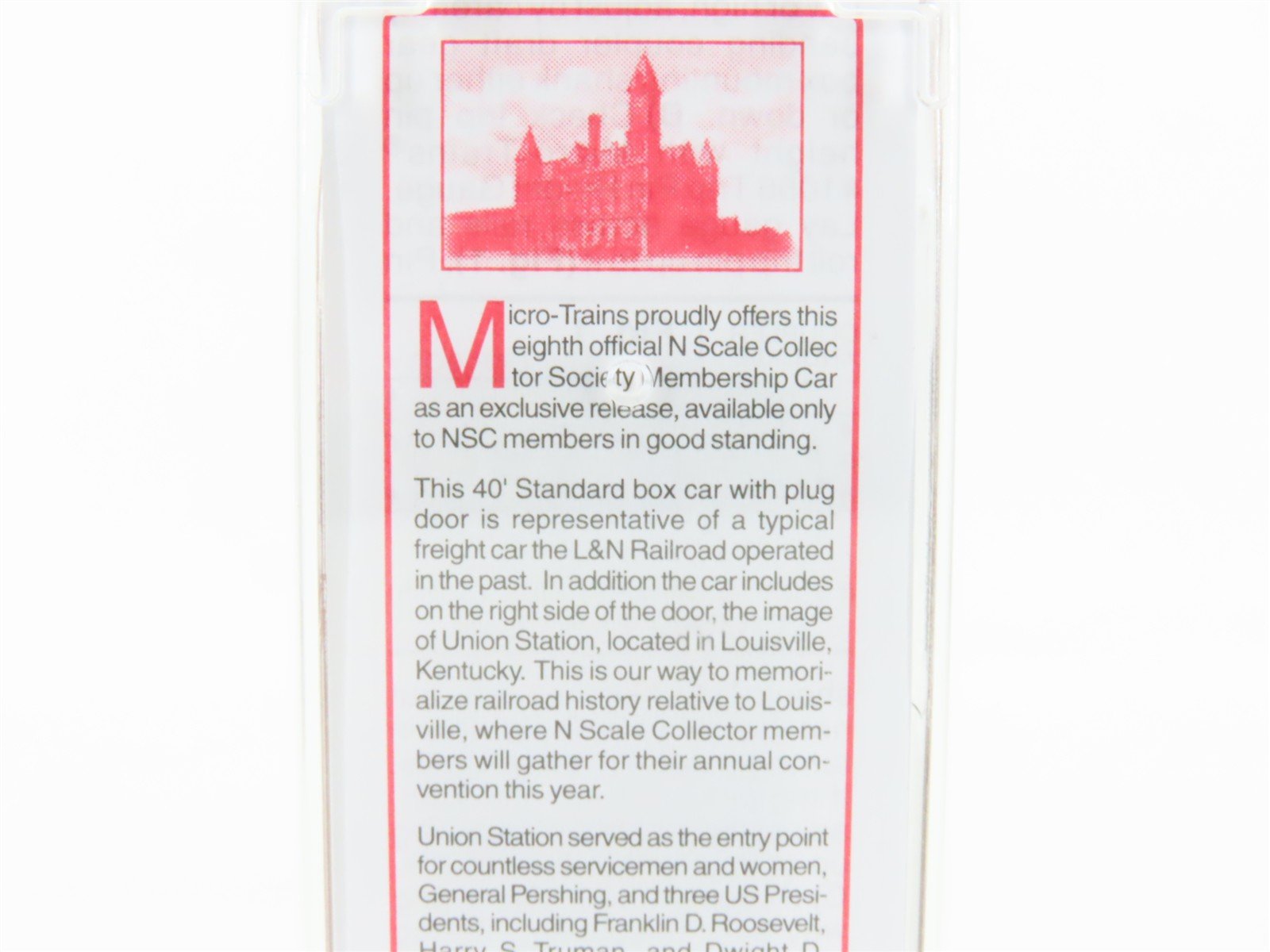 N Micro-Trains NSC MTL 08-01 L&N The Old Reliable Union Station 40' Boxcar 1891