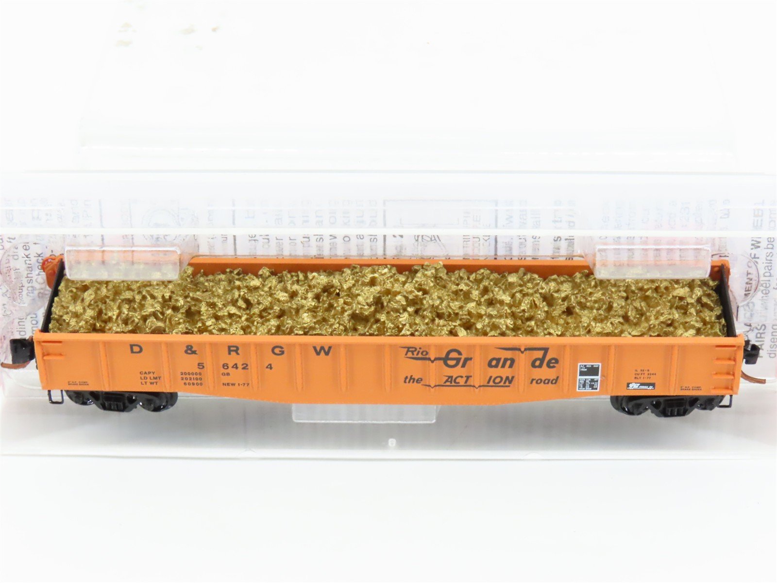 N Scale Micro-Trains MTL NSC 06-01 D&RGW Rio Grande 50' Gondola #56424 w/ Load