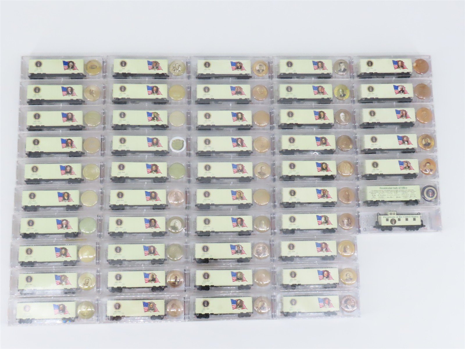 N Scale Micro-Trains MTL President Full Set of 47 40' Boxcars w/Buttons