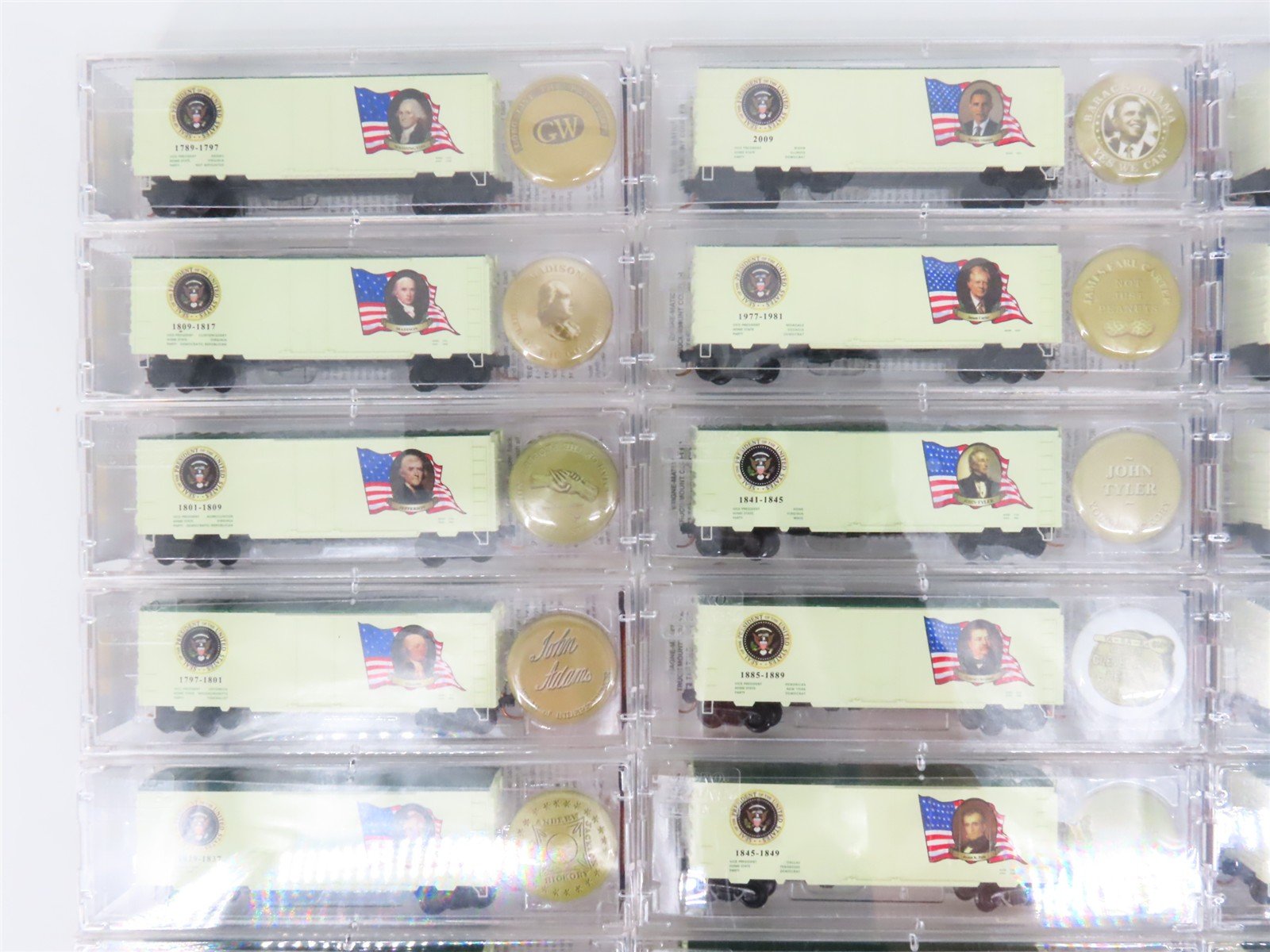 N Scale Micro-Trains MTL President Full Set of 47 40' Boxcars w/Buttons