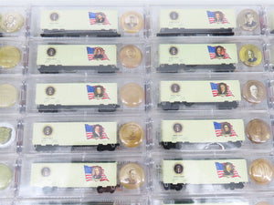 N Scale Micro-Trains MTL President Full Set of 47 40' Boxcars w/Buttons