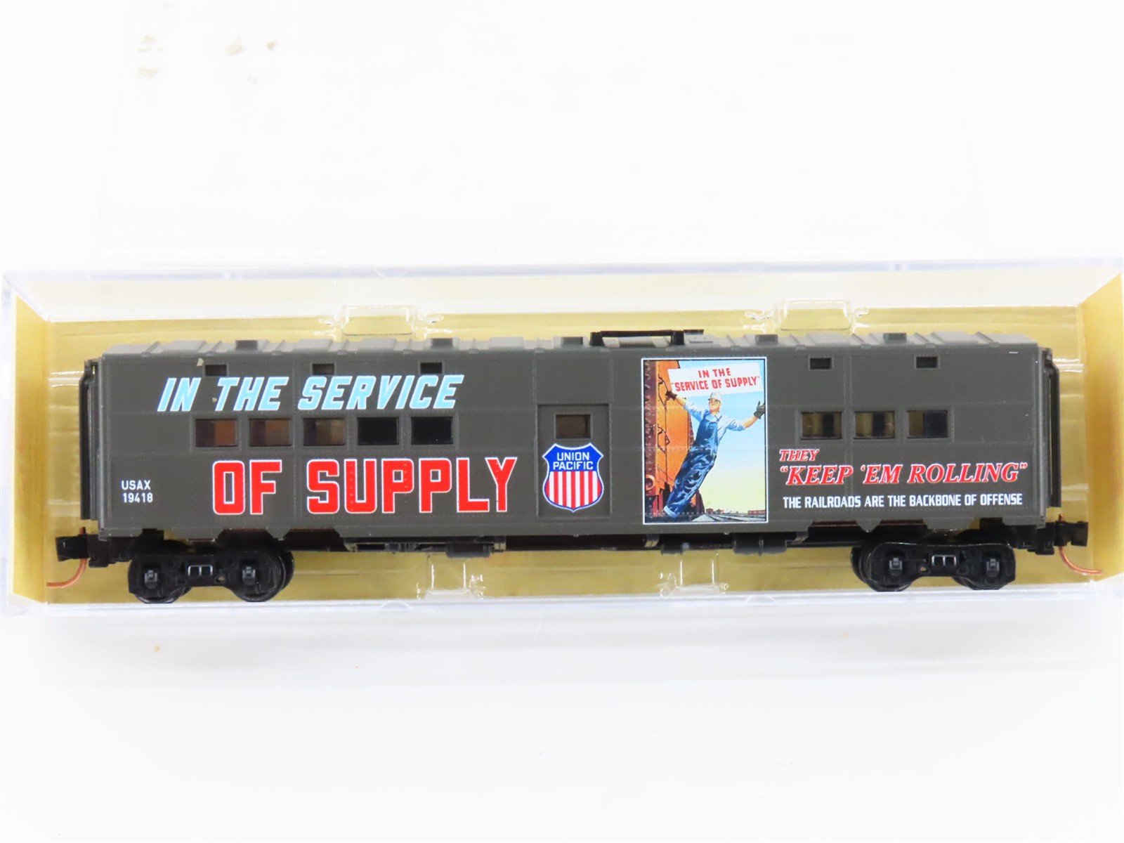 N Scale Micro-Trains MTL 11800180 USAX UP WWII 50' Troop Kitchen Car #19418