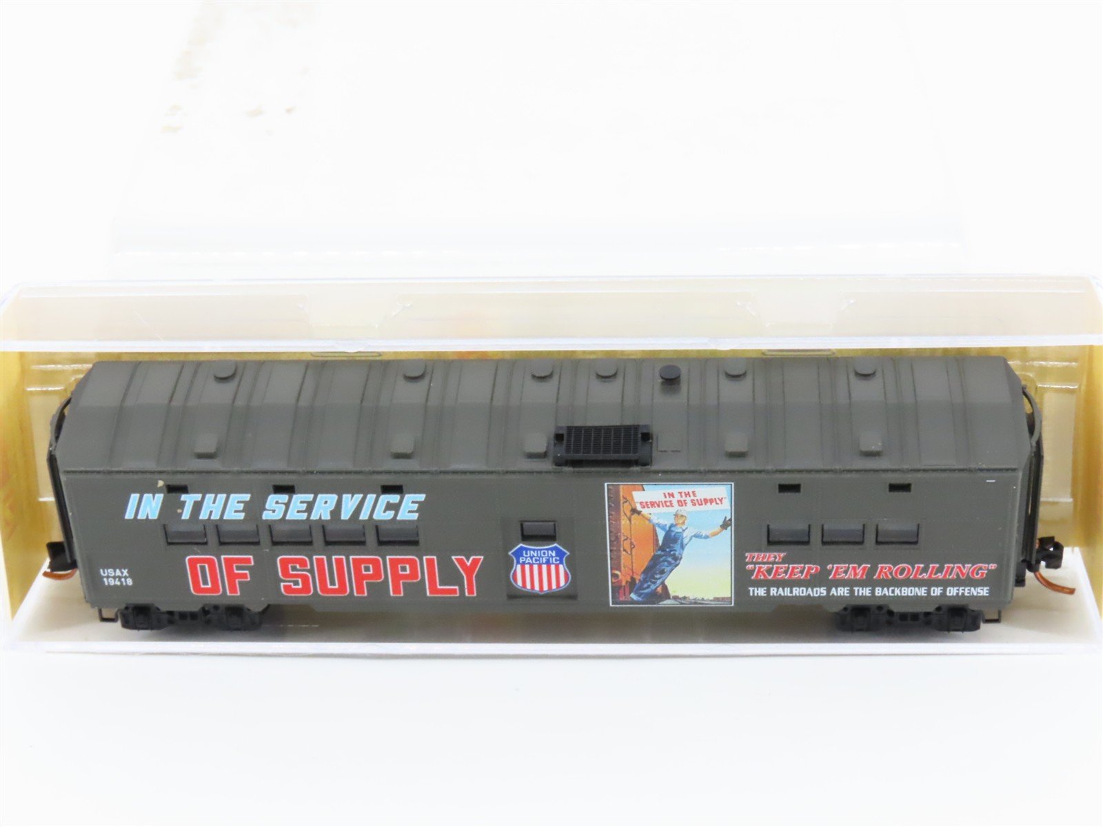 N Scale Micro-Trains MTL 11800180 USAX UP WWII 50' Troop Kitchen Car #19418