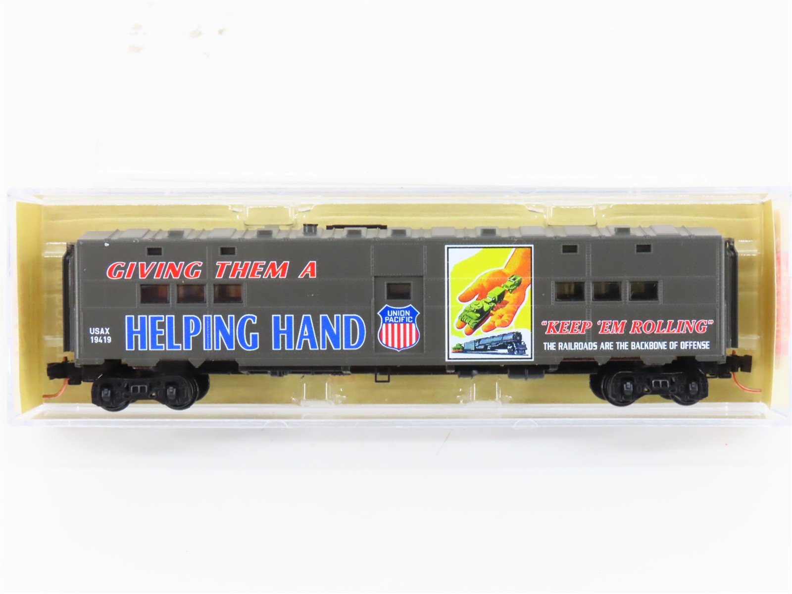 N Scale Micro-Trains MTL 11800190 USAX UP WWII 50' Troop Kitchen Car #19419
