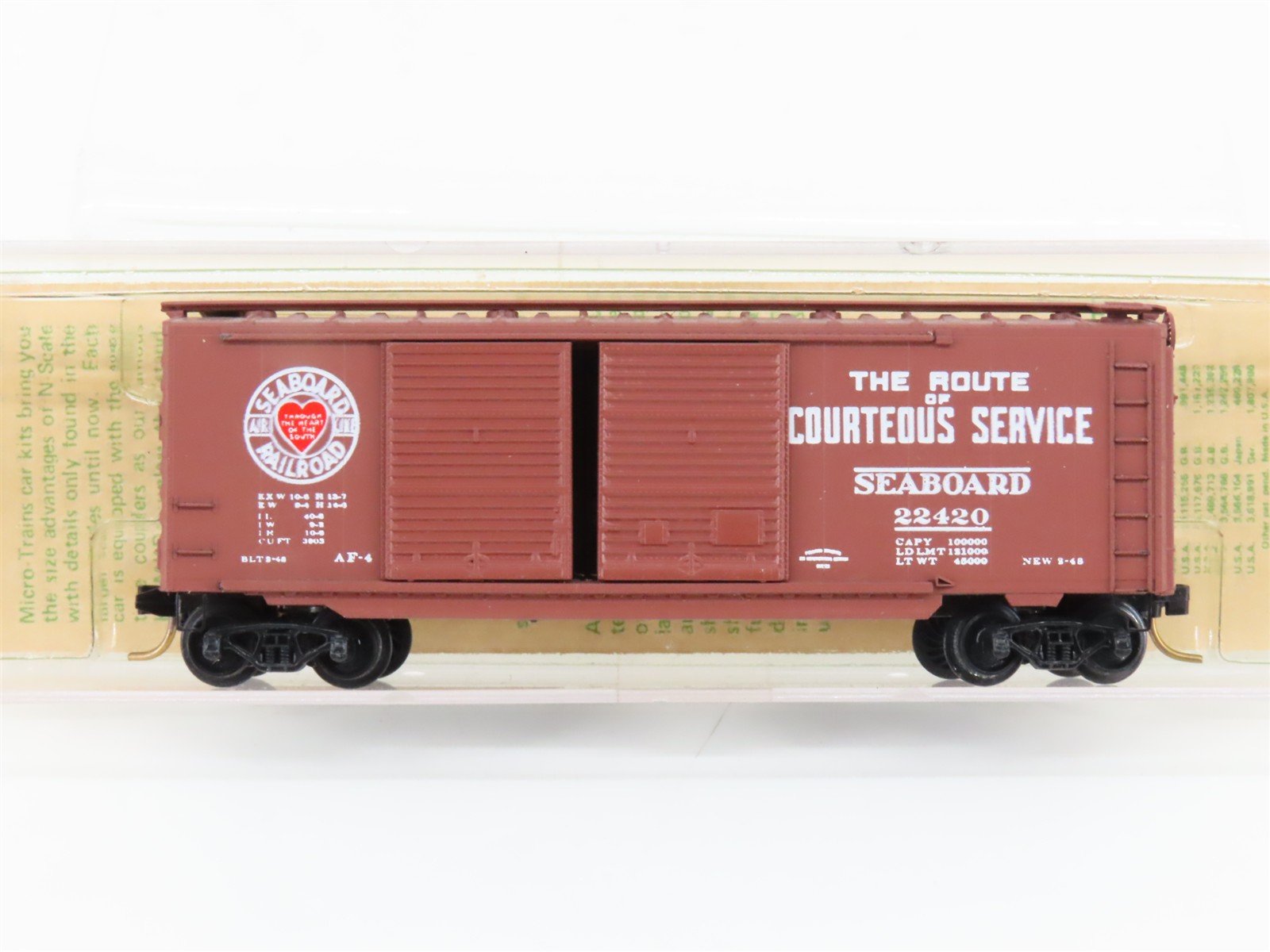 N Kadee Micro-Trains MTL 23160 SAL Courteous Service 40' Boxcar 22420 Blue Label
