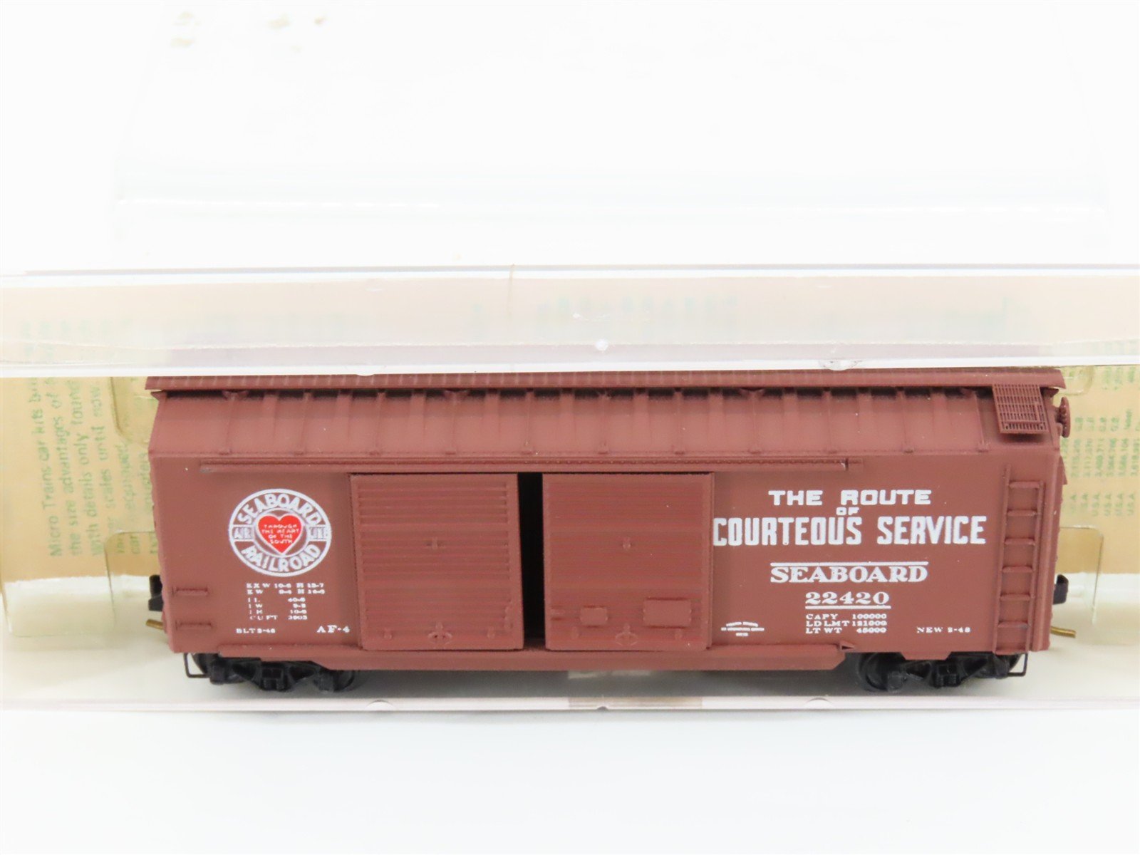 N Kadee Micro-Trains MTL 23160 SAL Courteous Service 40' Boxcar 22420 Blue Label