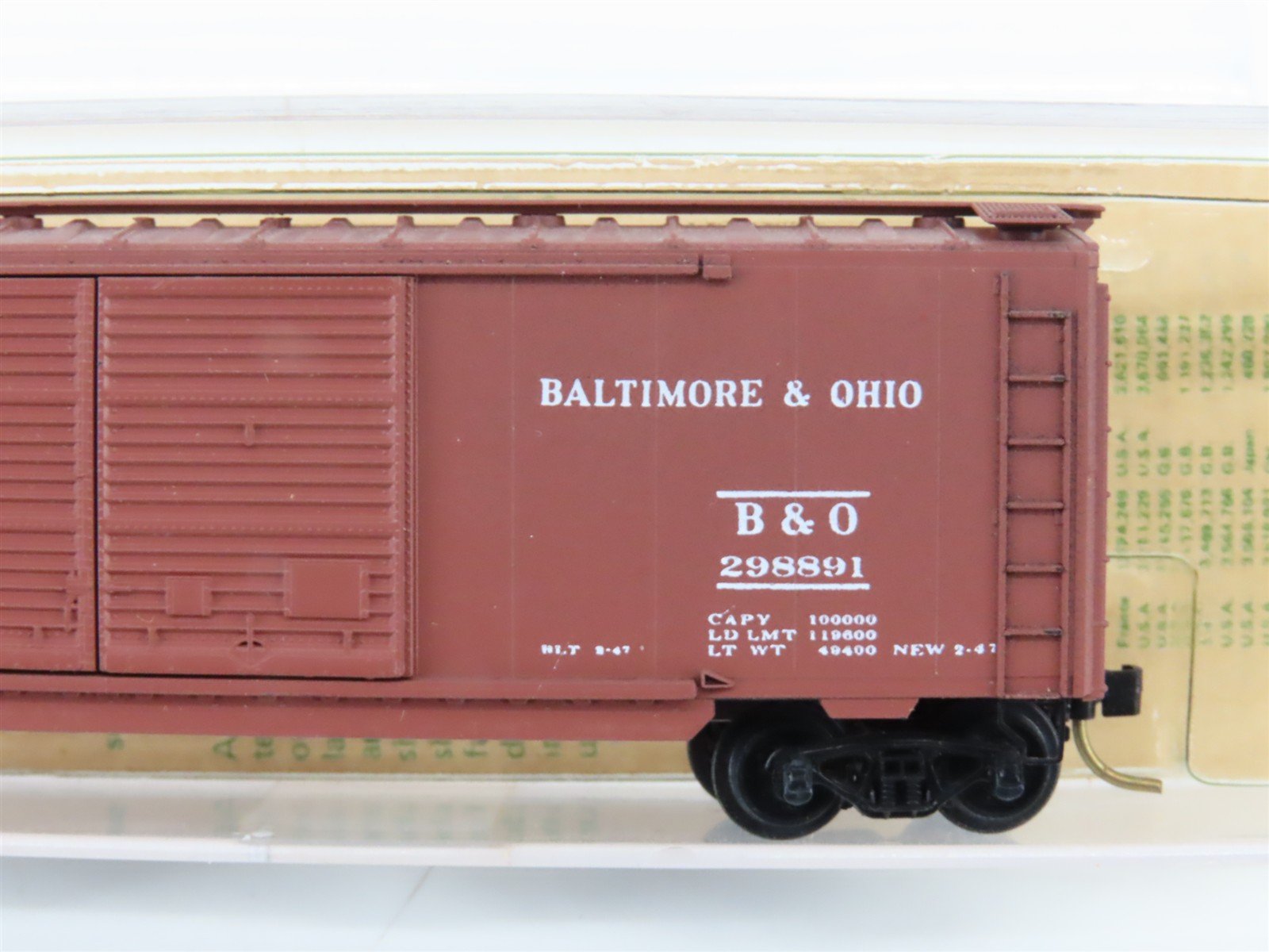 N Kadee Micro-Trains MTL 23157 B&O Baltimore & Ohio 40' Boxcar 298891 Blue Label