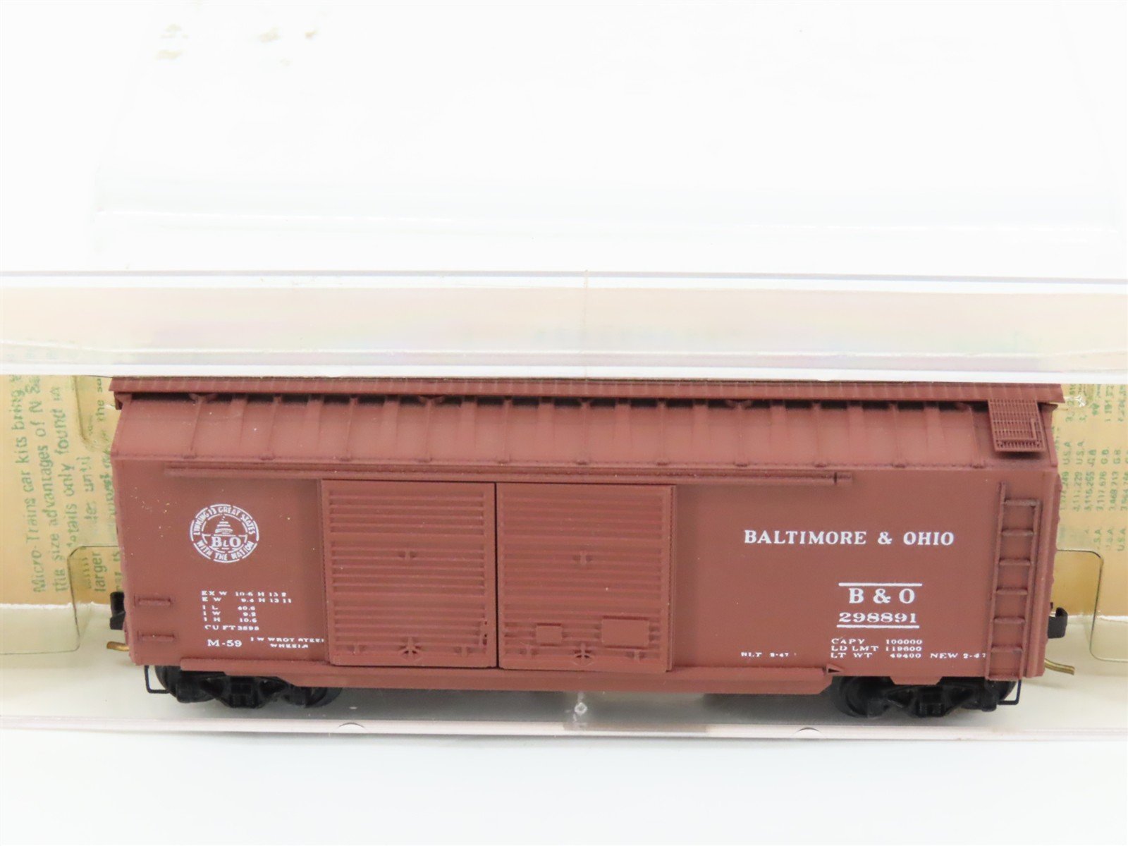 N Kadee Micro-Trains MTL 23157 B&O Baltimore & Ohio 40' Boxcar 298891 Blue Label
