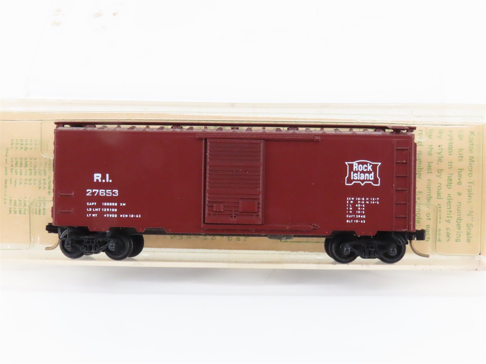 N Scale Kadee Micro-Trains MTL 20058 RI Rock Island 40' Boxcar #27653 Blue Label