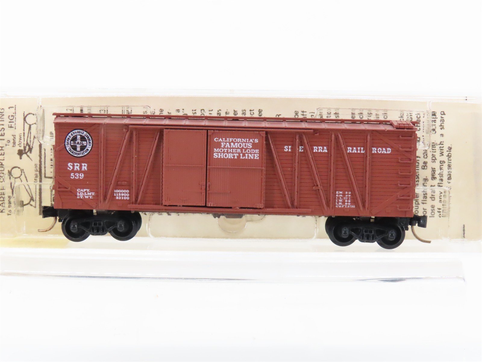 N Scale Kadee Micro-Trains MTL 29020 SRR Sierra Railroad 40' Box Car #539