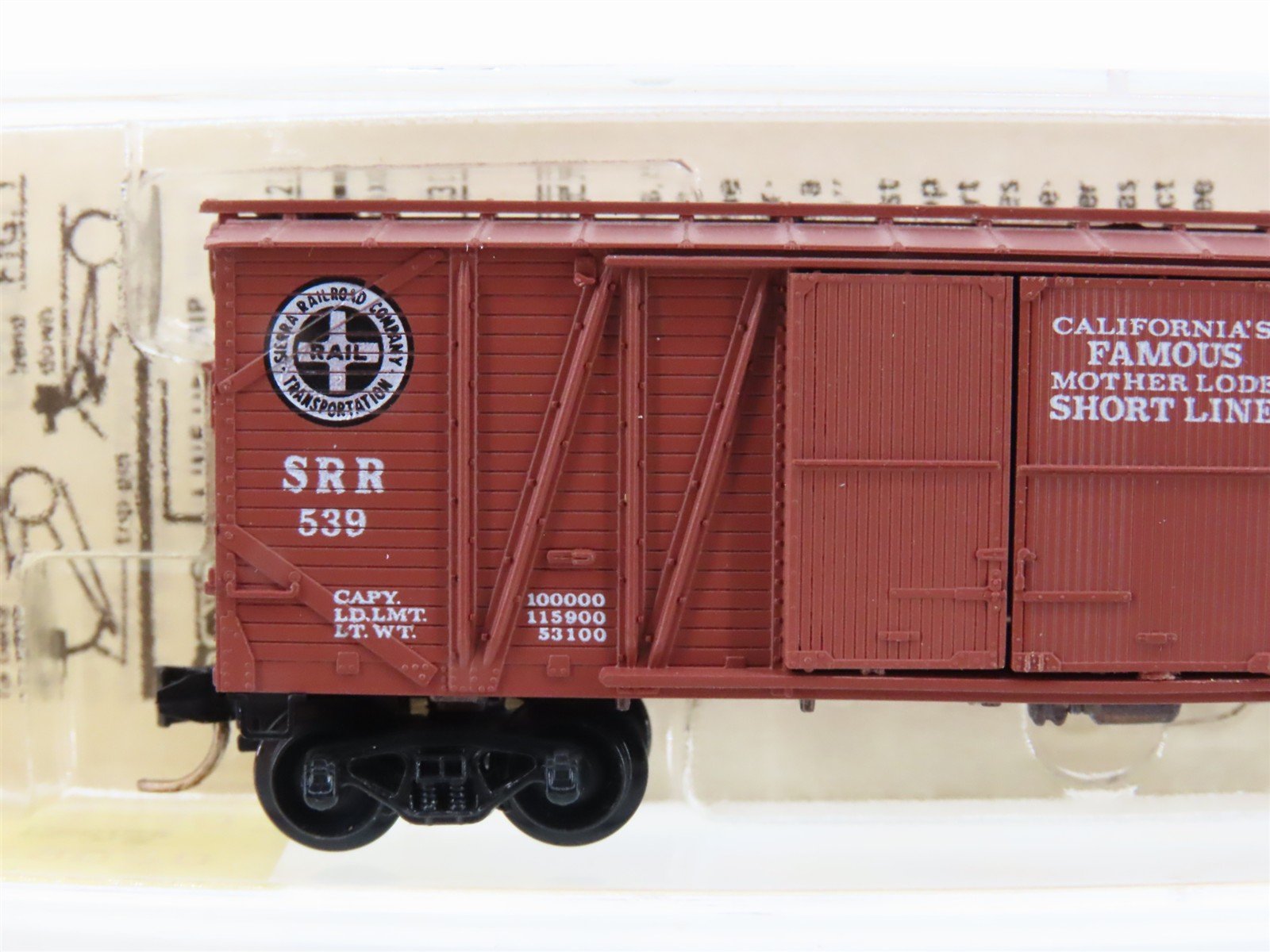 N Scale Kadee Micro-Trains MTL 29020 SRR Sierra Railroad 40' Box Car #539