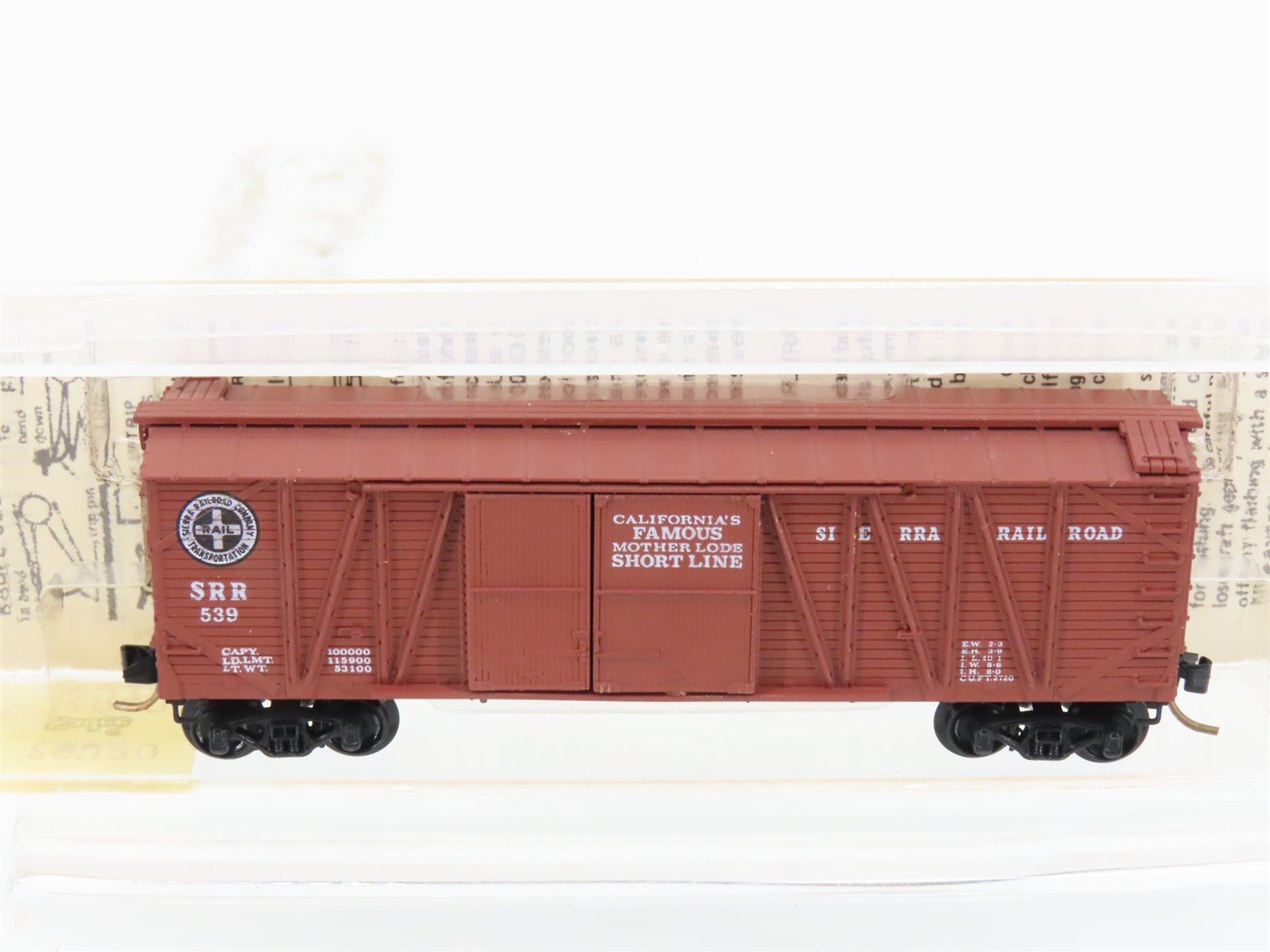 N Scale Kadee Micro-Trains MTL 29020 SRR Sierra Railroad 40' Box Car #539