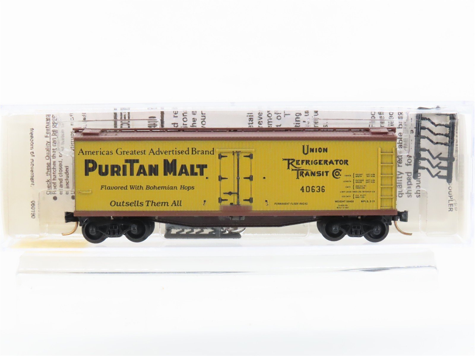 N Scale Micro-Trains MTL 49350 URTC Puritan Malt 40' Wood Reefer #40636