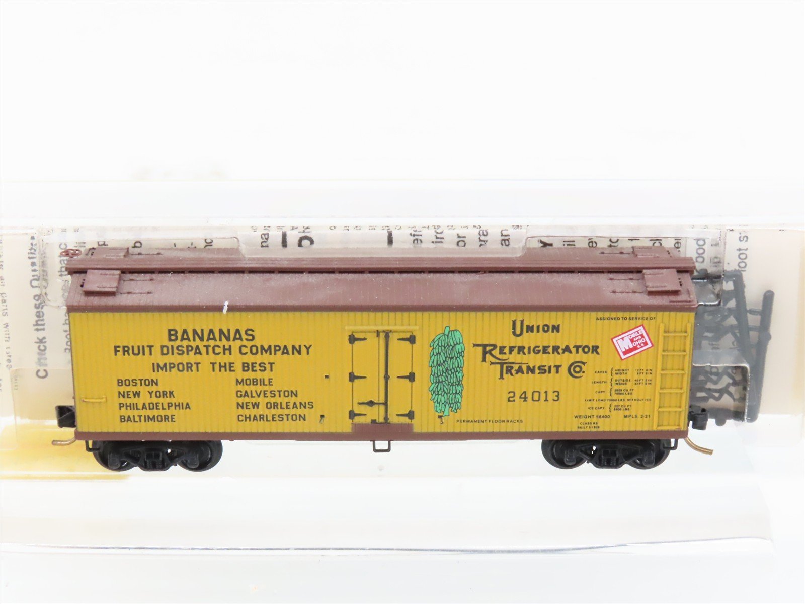 N Micro-Trains MTL 49390 URTC Mobile & Ohio Fruit Dispatch 40' Reefer #24013