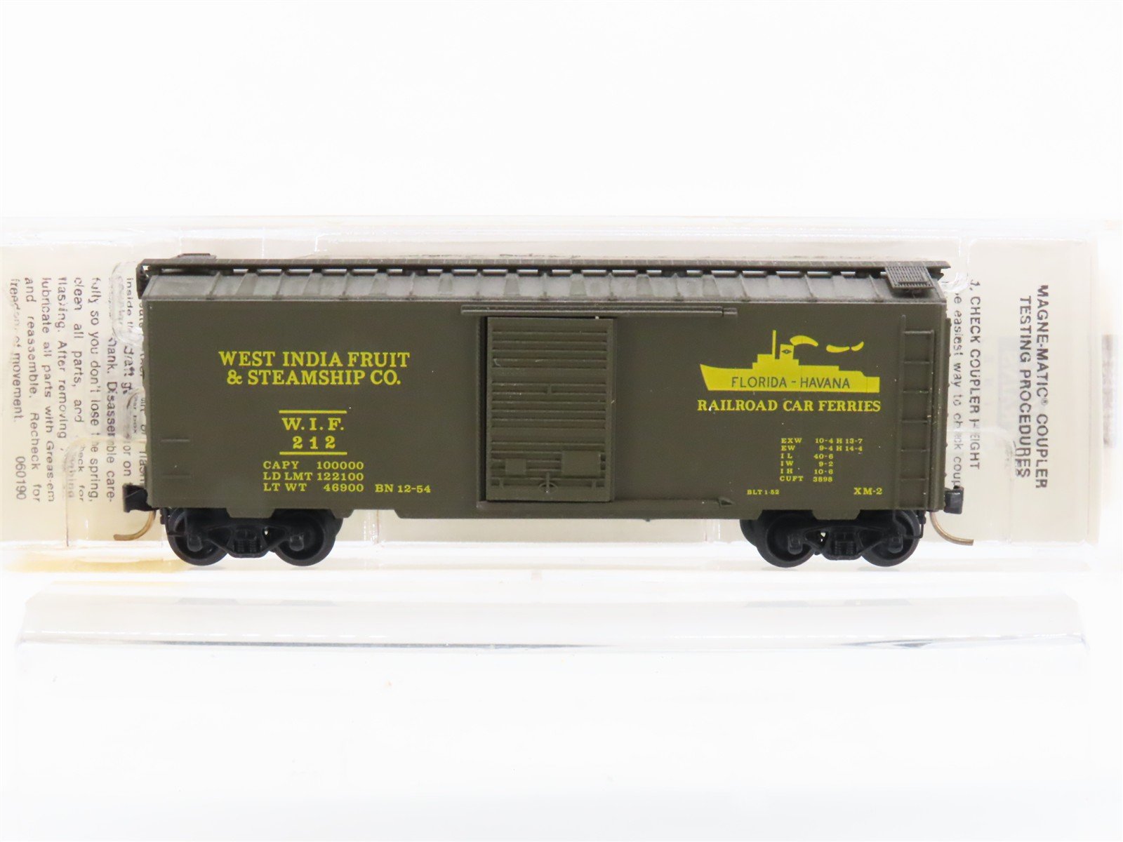 N Scale Micro-Trains MTL 20450 WIF West India Fruit & Steamship 40' Box Car #212