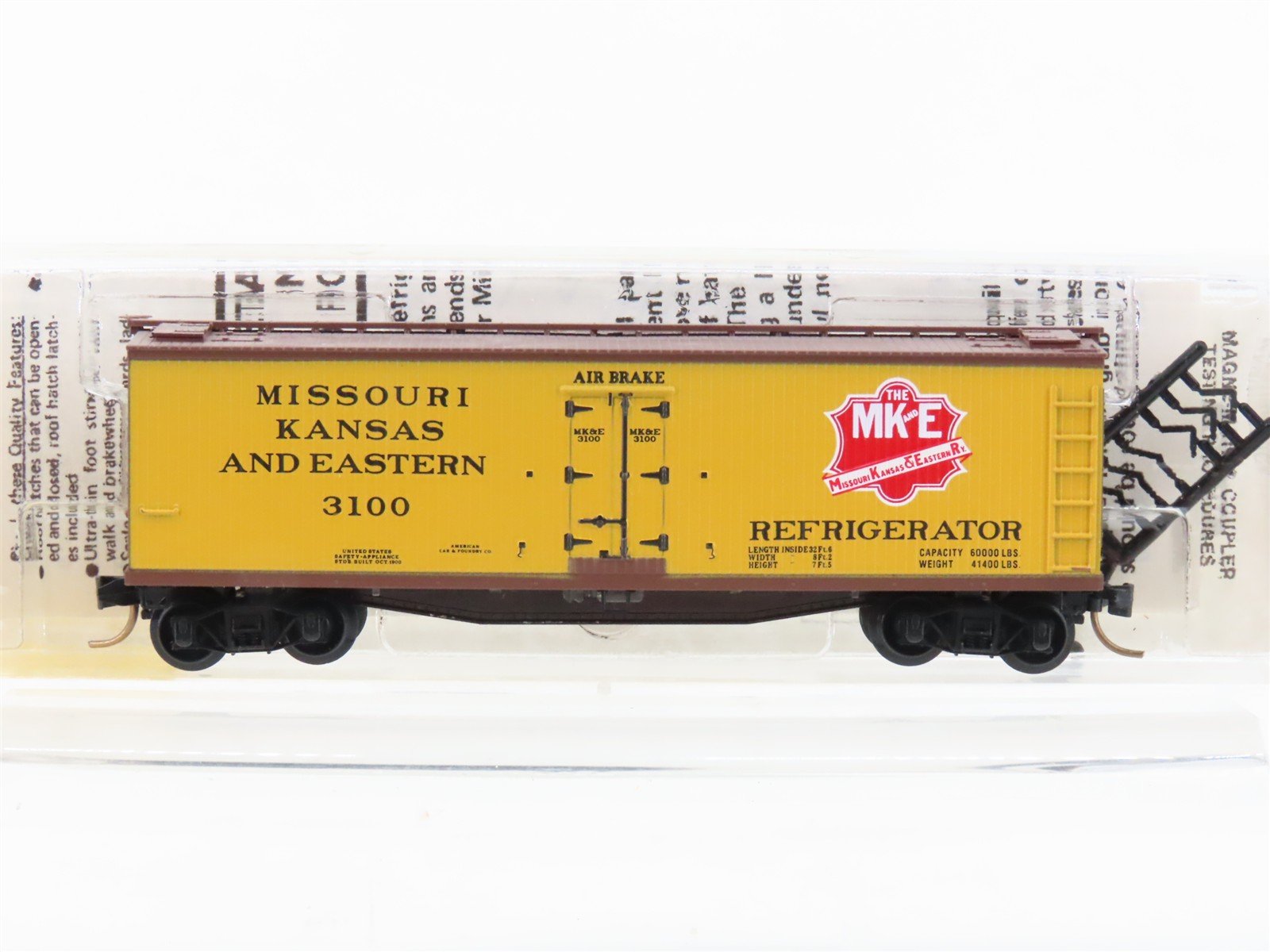 N Scale Micro-Trains MTL 49360 MK&E Missouri Kansas & Eastern 40' Reefer #3100