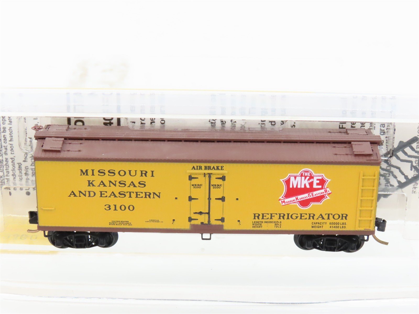 N Scale Micro-Trains MTL 49360 MK&E Missouri Kansas & Eastern 40' Reefer #3100