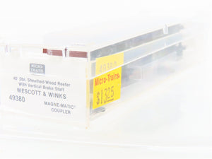 N Scale Micro-Trains MTL 49380 URTC Wescott & Winks 40' Wood Reefer #10700