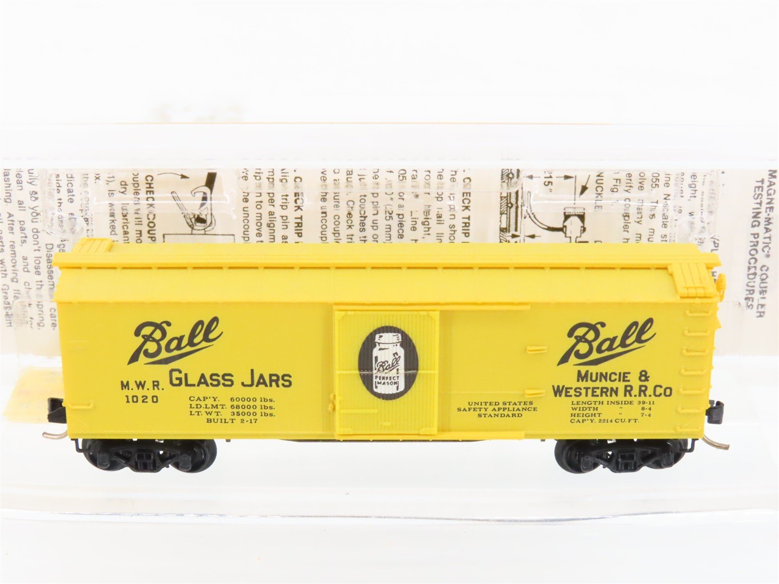 N Scale Micro-Trains MTL 42030 MWR Ball Glass Jars 40' Wood Box Car #1020