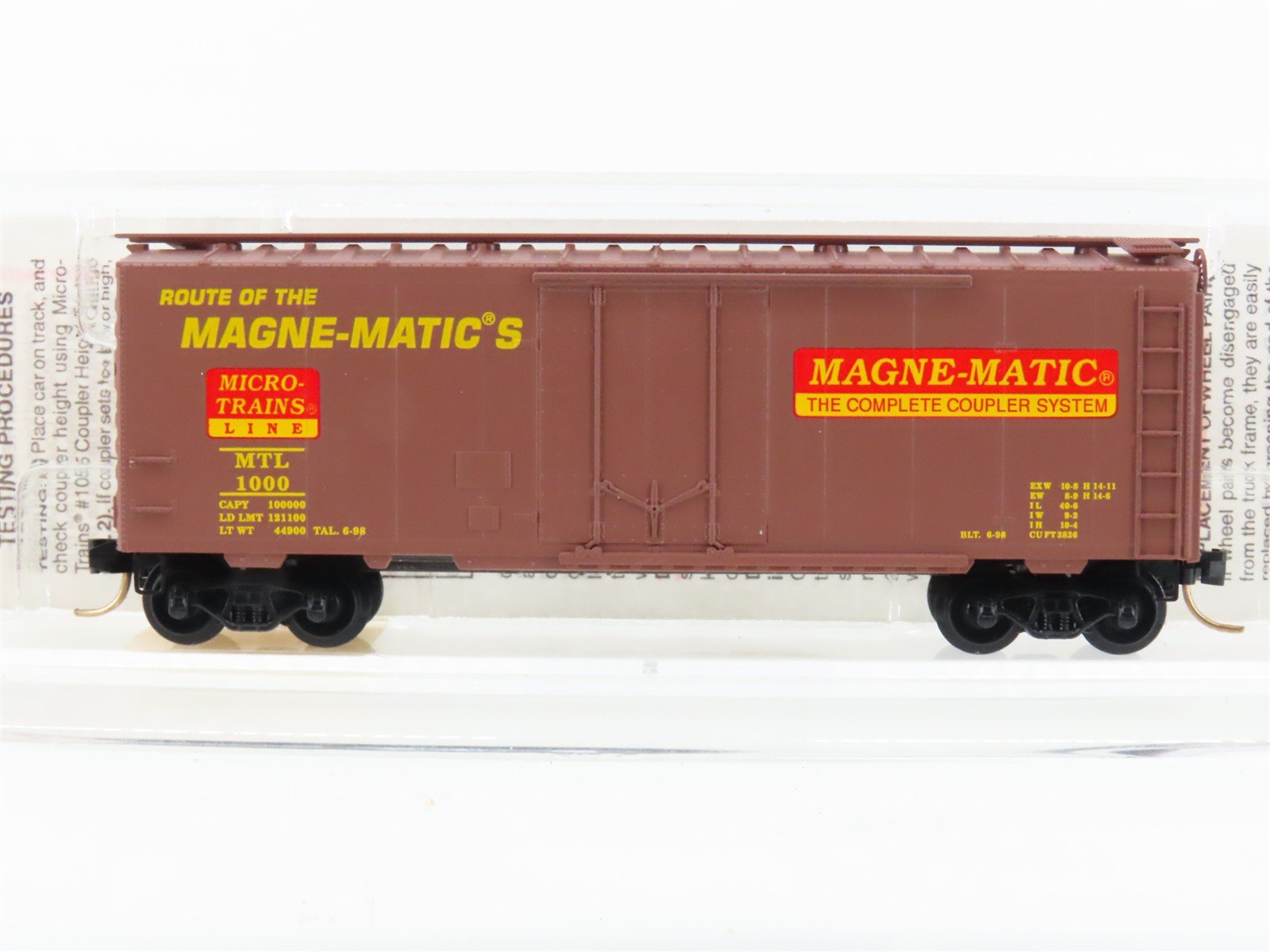 N Scale Micro-Trains MTL 21220 Route Of The Magne-Matics 40' Box Car #1000