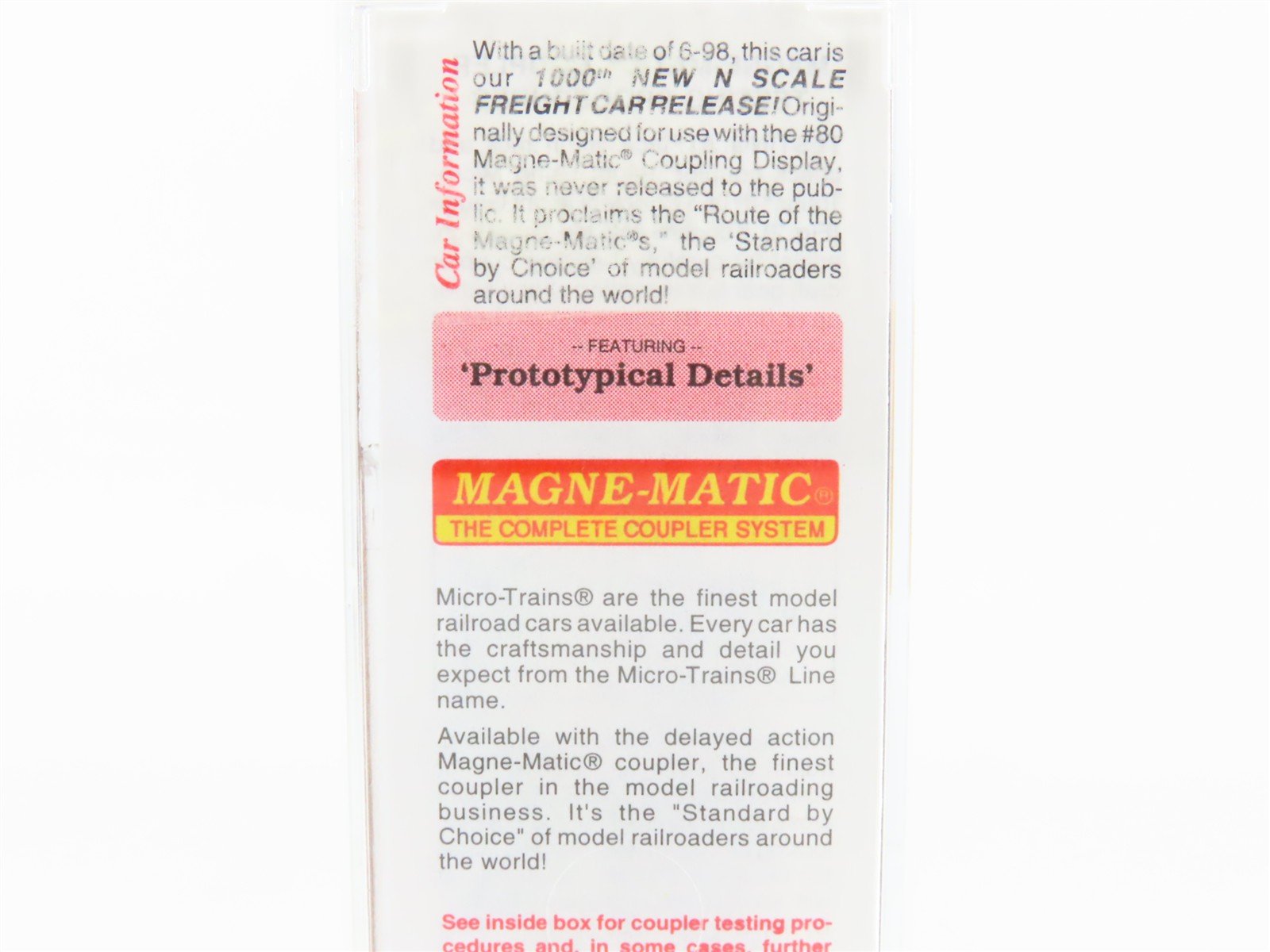 N Scale Micro-Trains MTL 21220 Route Of The Magne-Matics 40' Box Car #1000