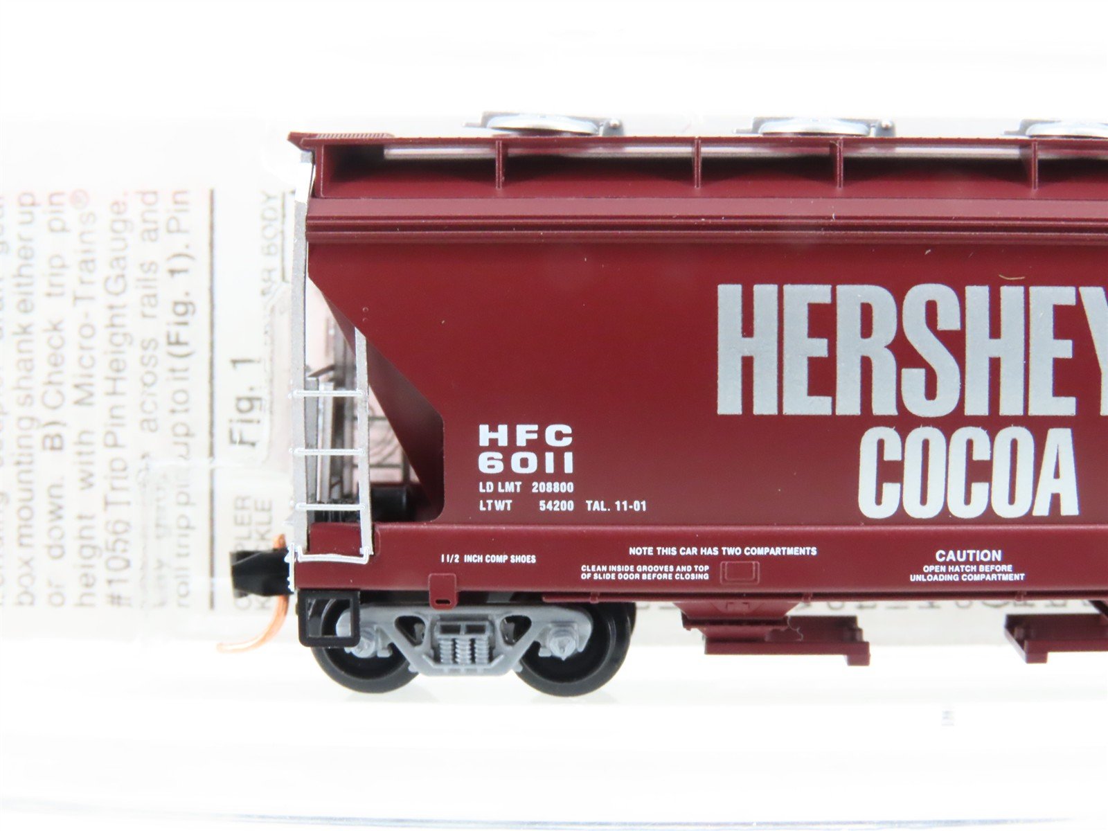 N Scale Micro-Trains MTL 92150 HFC Hershey's Cocoa 2-Bay Covered Hopper #6011