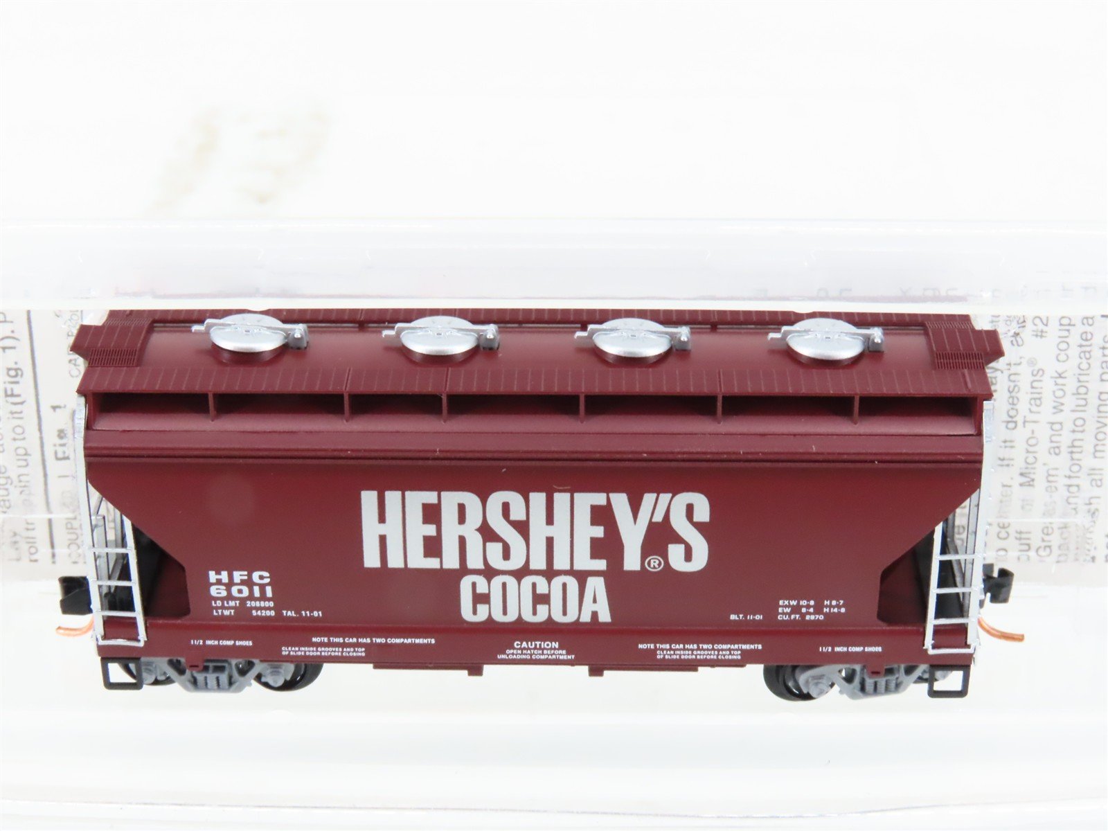 N Scale Micro-Trains MTL 92150 HFC Hershey's Cocoa 2-Bay Covered Hopper #6011
